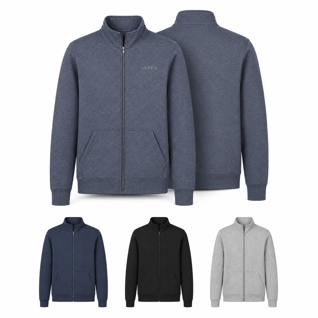 Cadet Collar Full Zip Sweatshirt