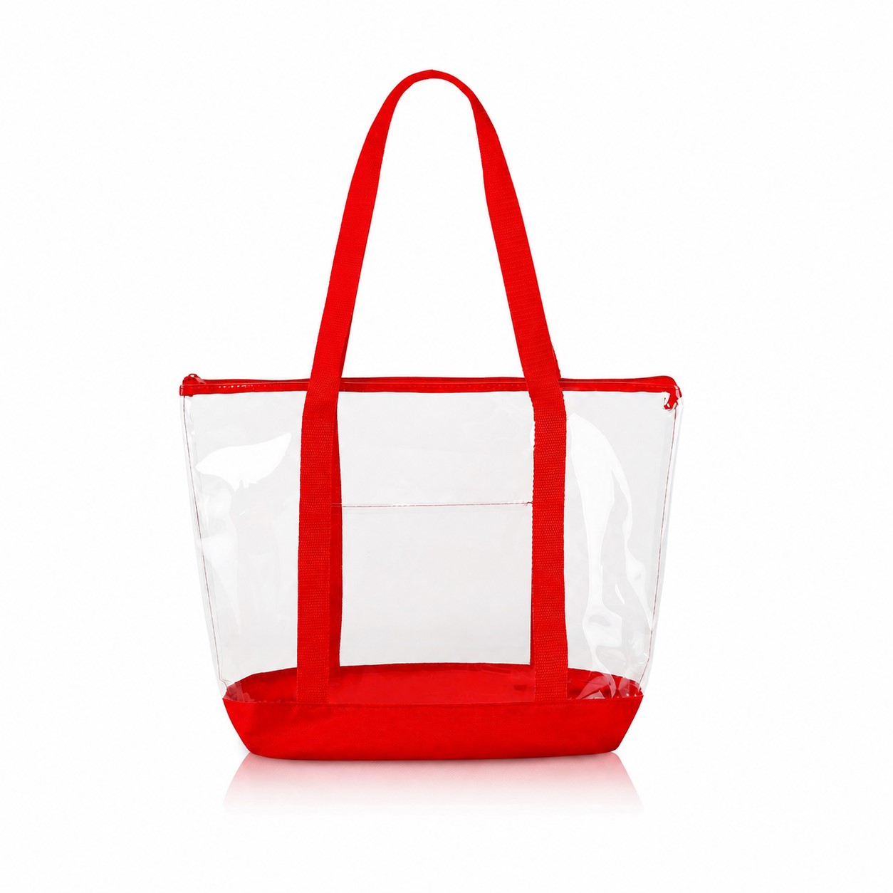 PVC And 600D Polyester Tote Bag — Red