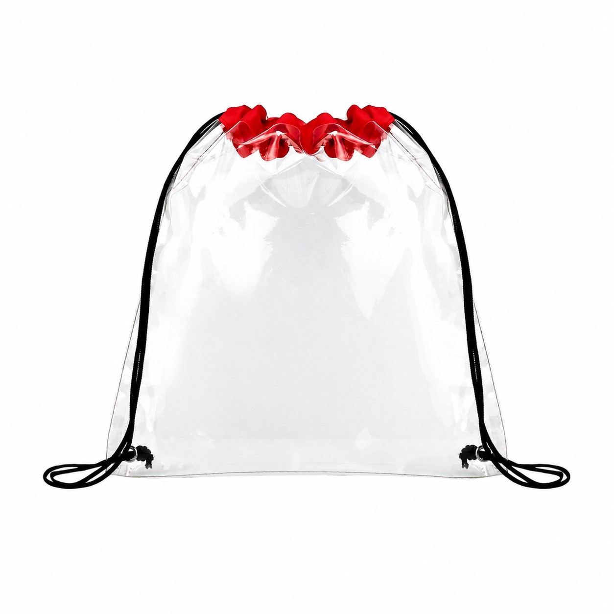 PVC Metal Grommets Drawstring Bag — Red