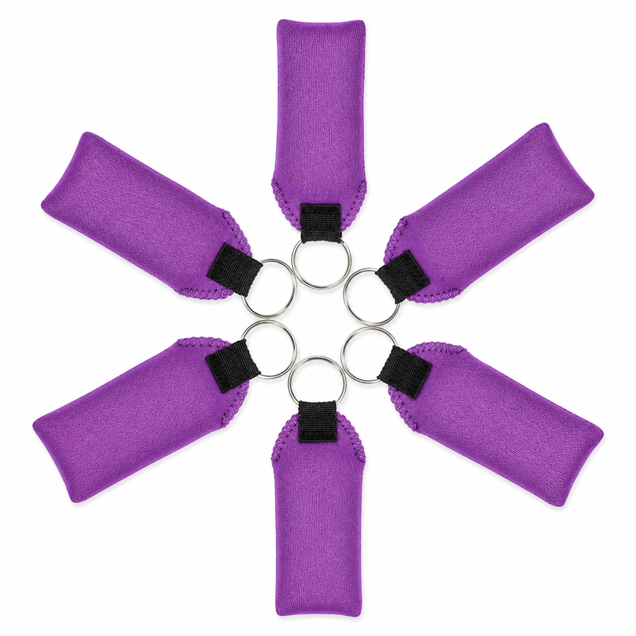 Buoyant Rubber Keychain Fob — Purple