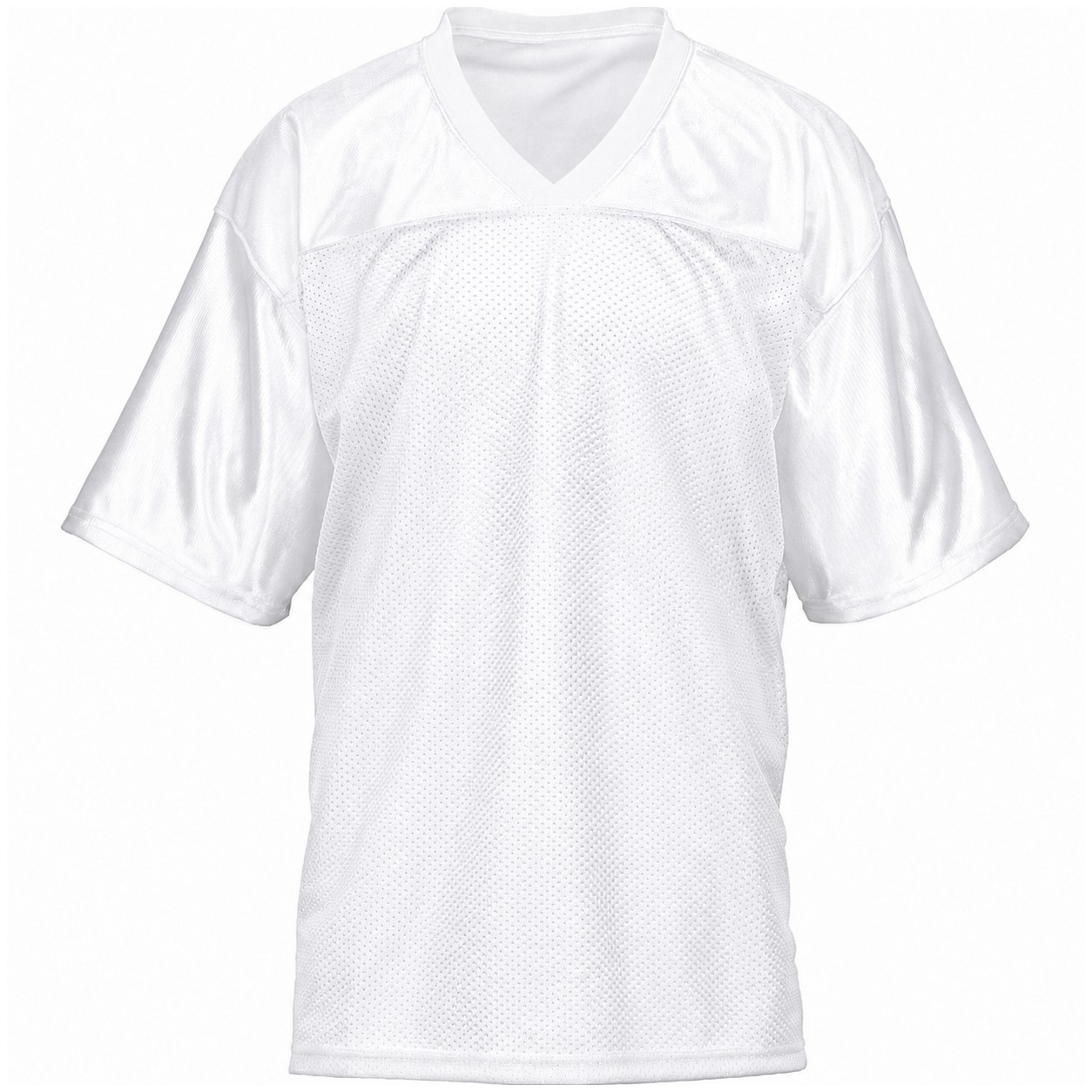 Polyester Mesh V Neck Football Jersey — White