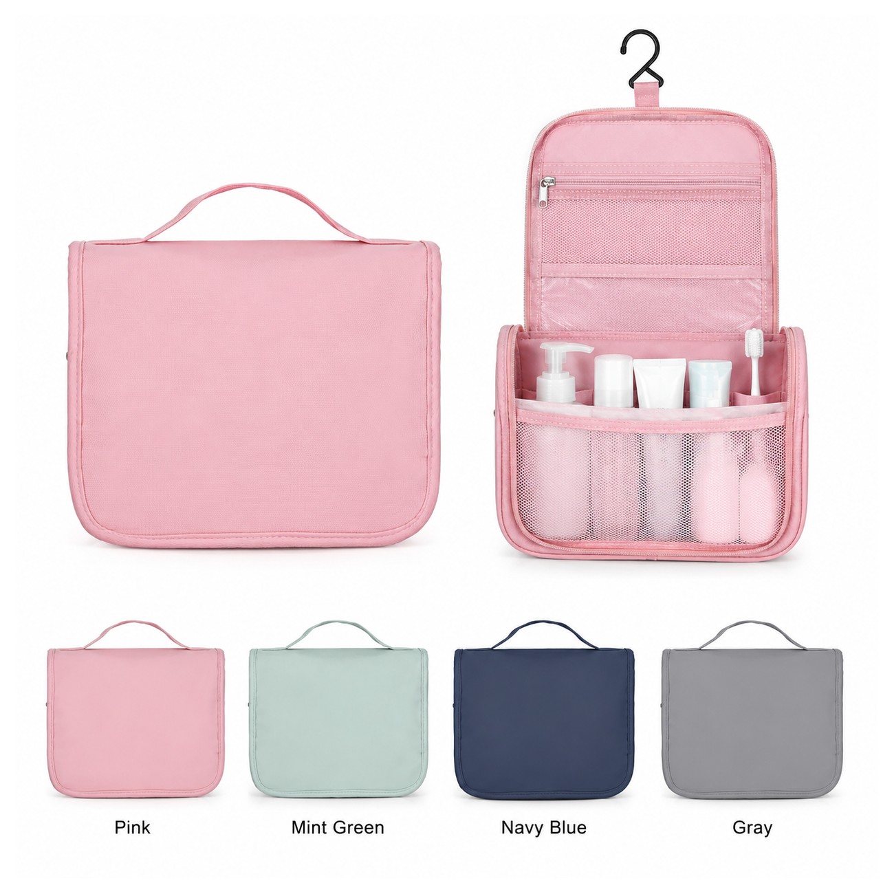 600D Zippered Storage Toiletry Bag