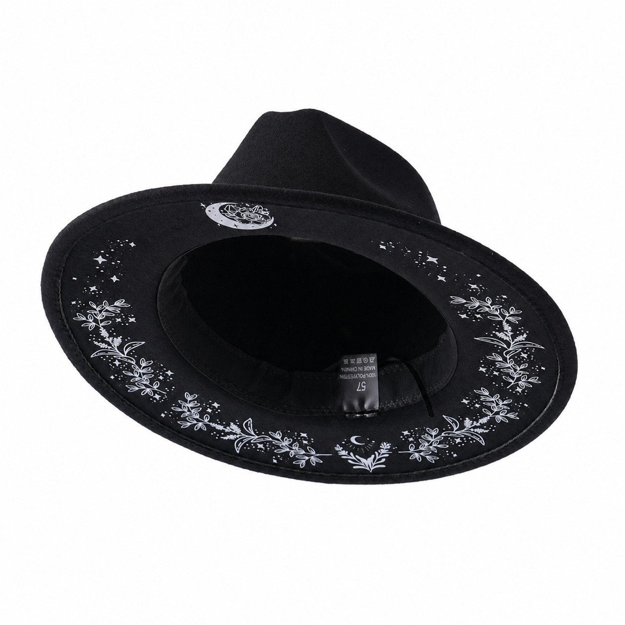 Polyester Gothic Cowboy Hat — Black
