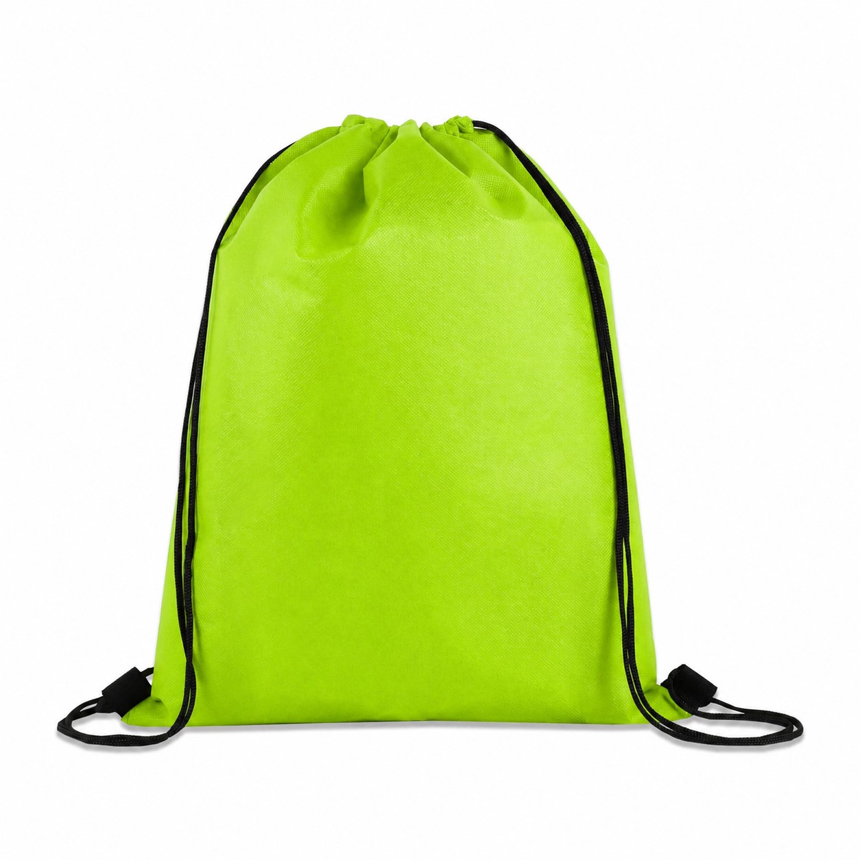Large Non-Woven Drawstring Cinch Backpack — Lime Green
