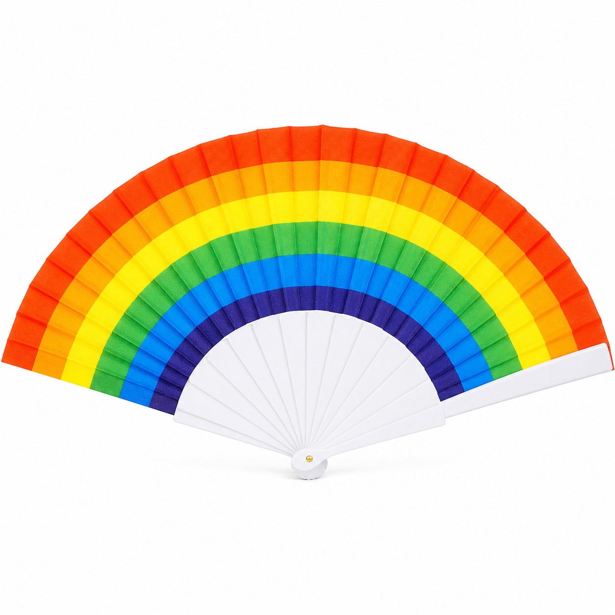 Rainbow Nylon Folding Hand Fan — view 2