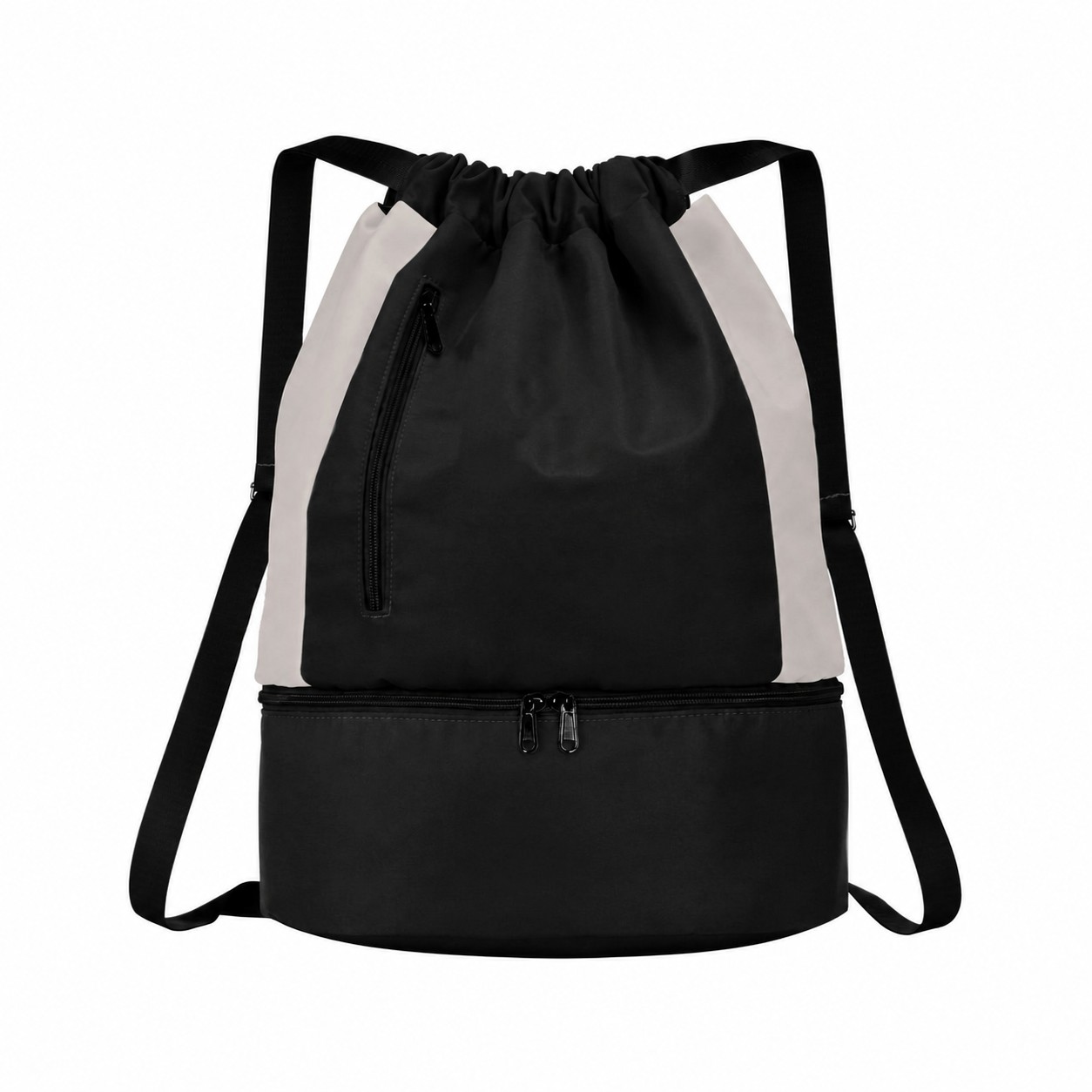 Nylon Zippered Storage Backpack Cooler — Black
