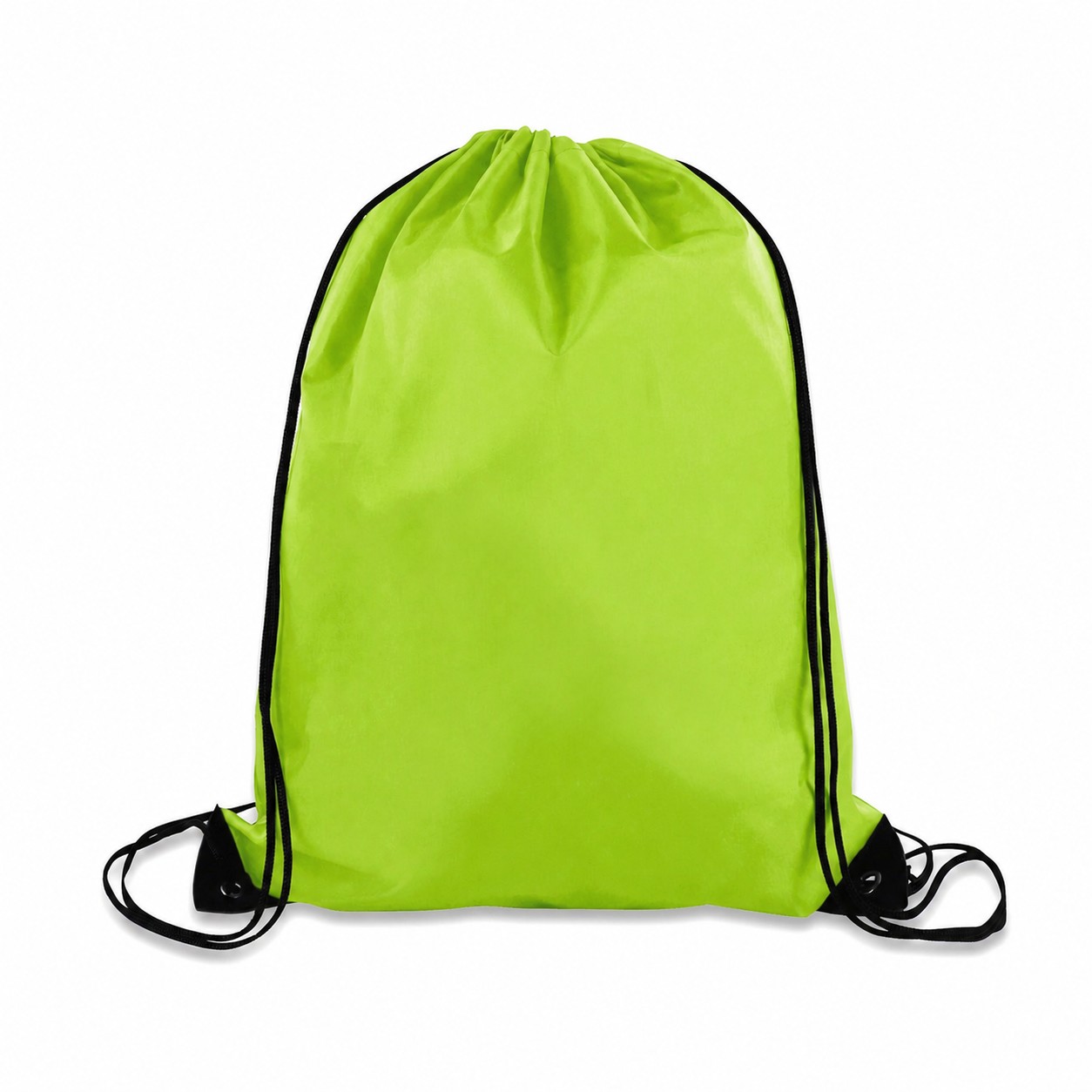 210D Polyester Drawstring Bag — Lime Green