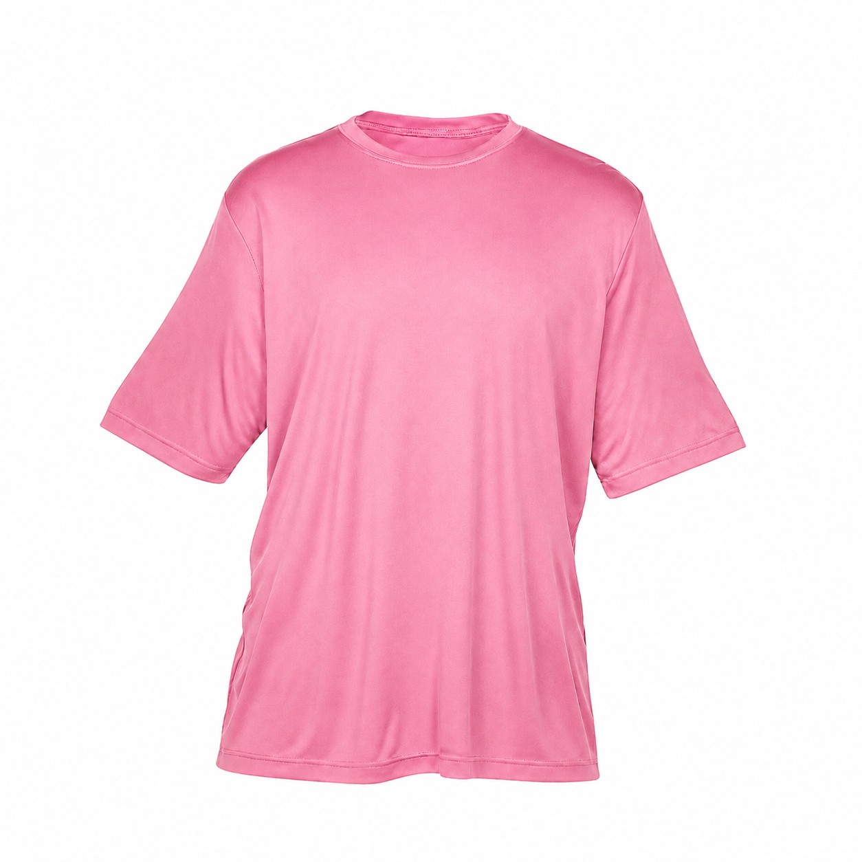 Polyester Crewneck Performance Tee — Pink