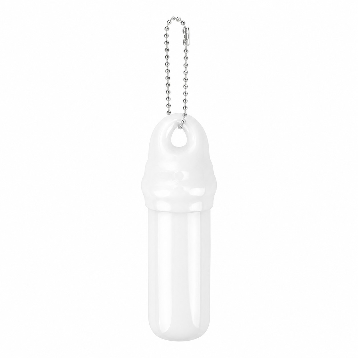 Floating PVC Keytainer With Ball Chain — White