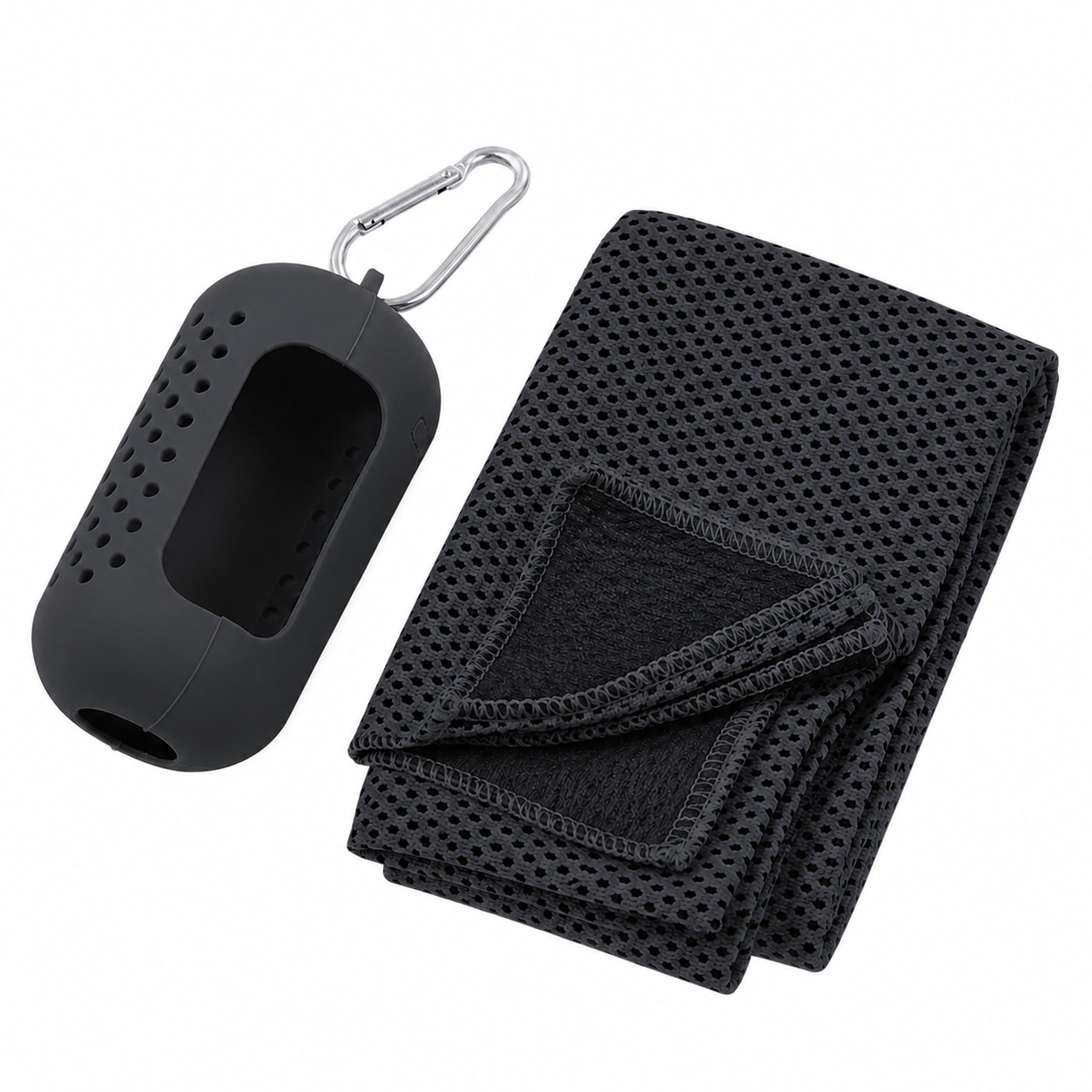 Cooling Towel Set With Silicone Case — Dark Gray