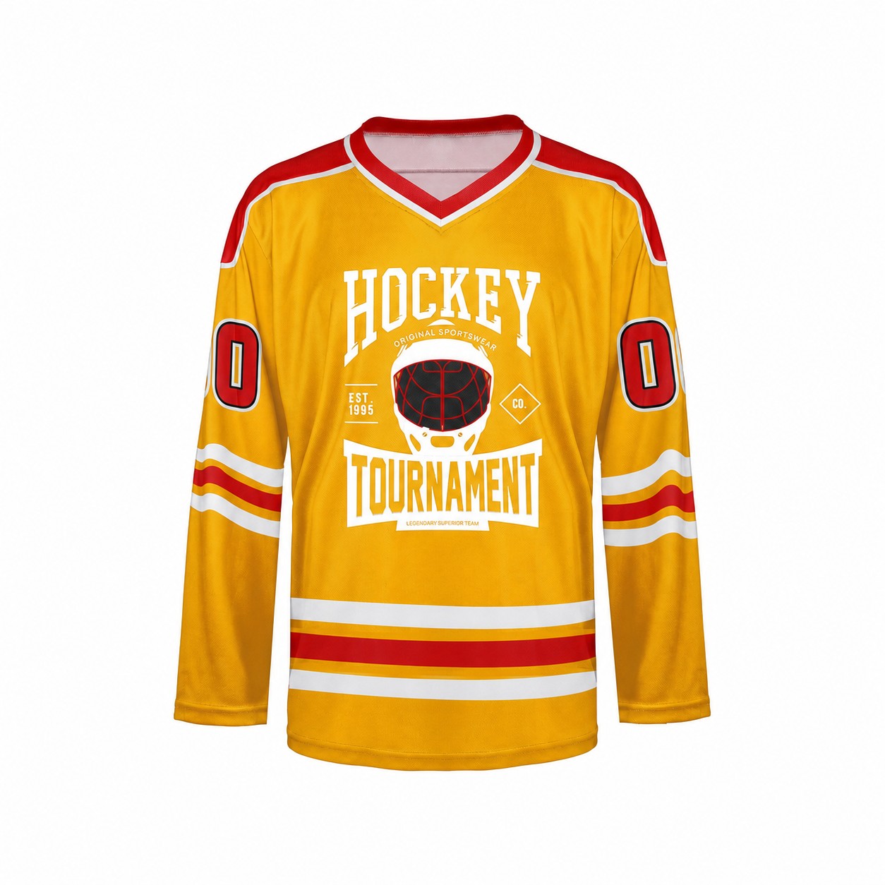 Mesh Polyester Ice Hockey Jersey — Gold