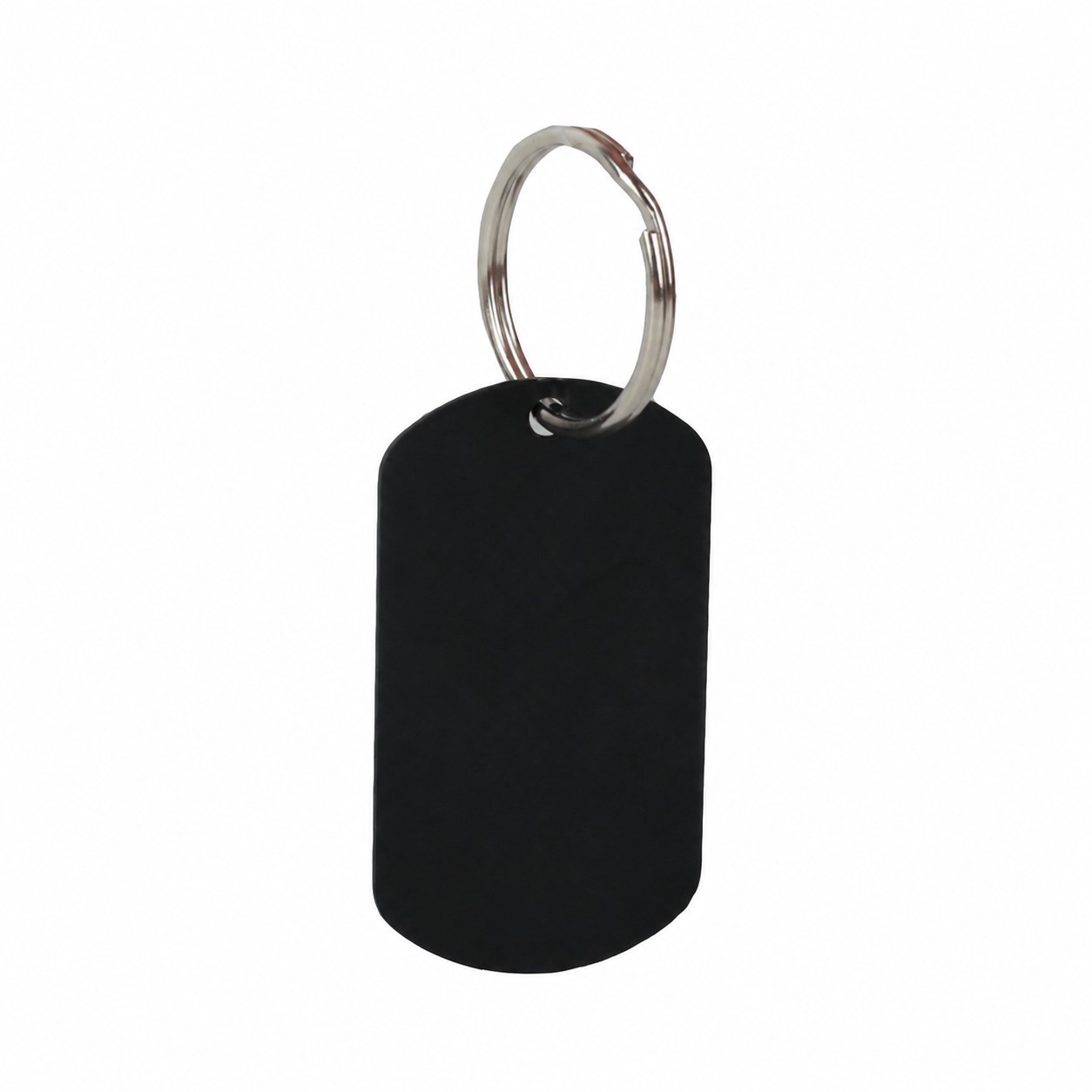 Aluminum Dog Tag Keychain — Black