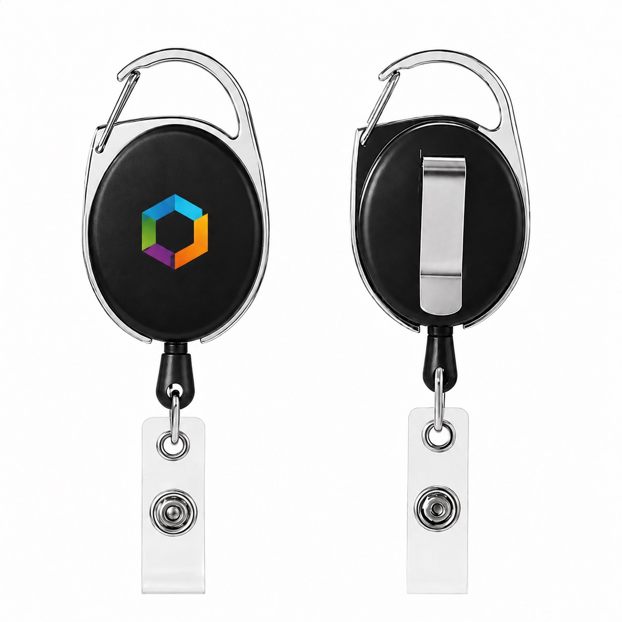 Oval ABS Badge Reel With Snap ID Strap