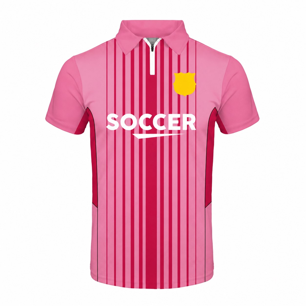 Quarter Zip Bowling Shirt — Pink