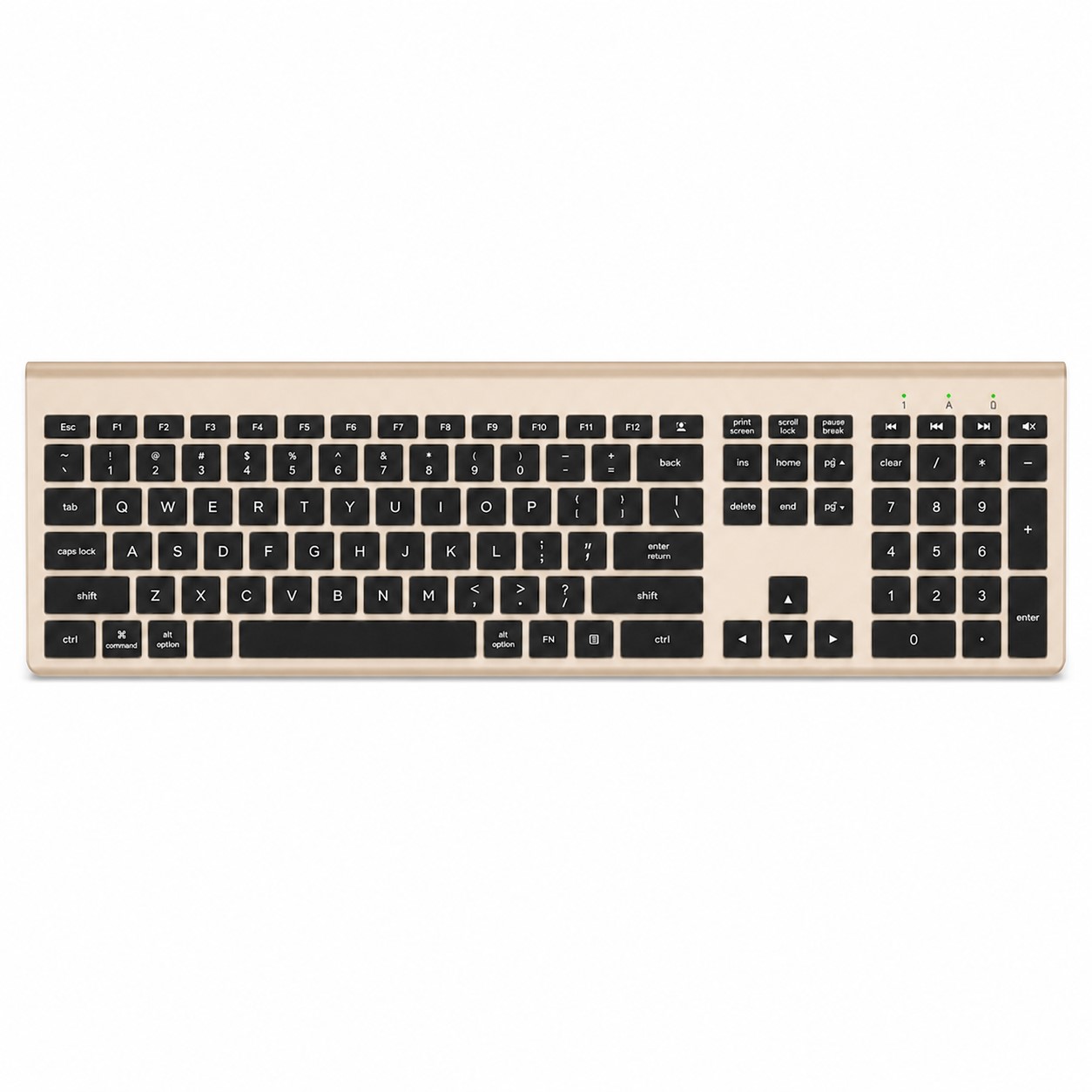 Full Size Rechargeable Wireless Keyboard — Beige