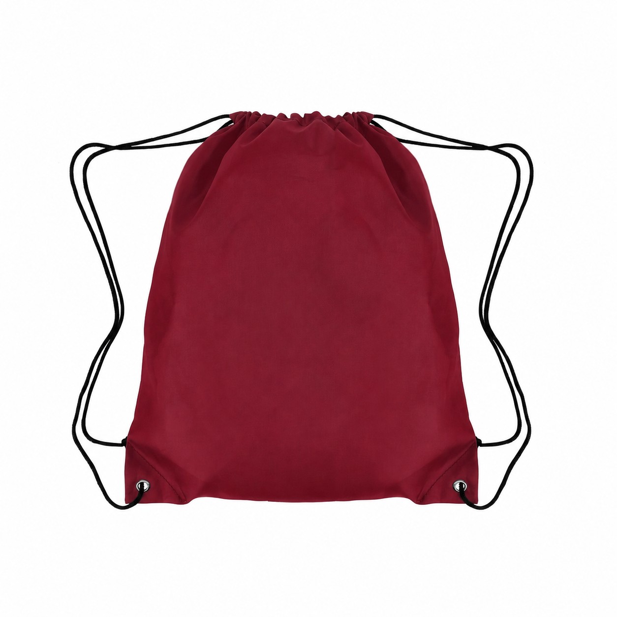 Drawcord Closure 210D Polyester Drawstring Bag — Burgundy Red