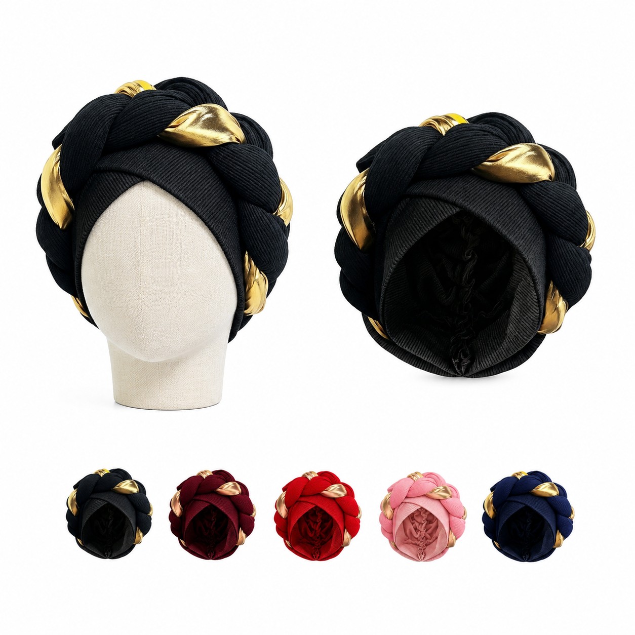 Cotton Color Block Turban Headwrap