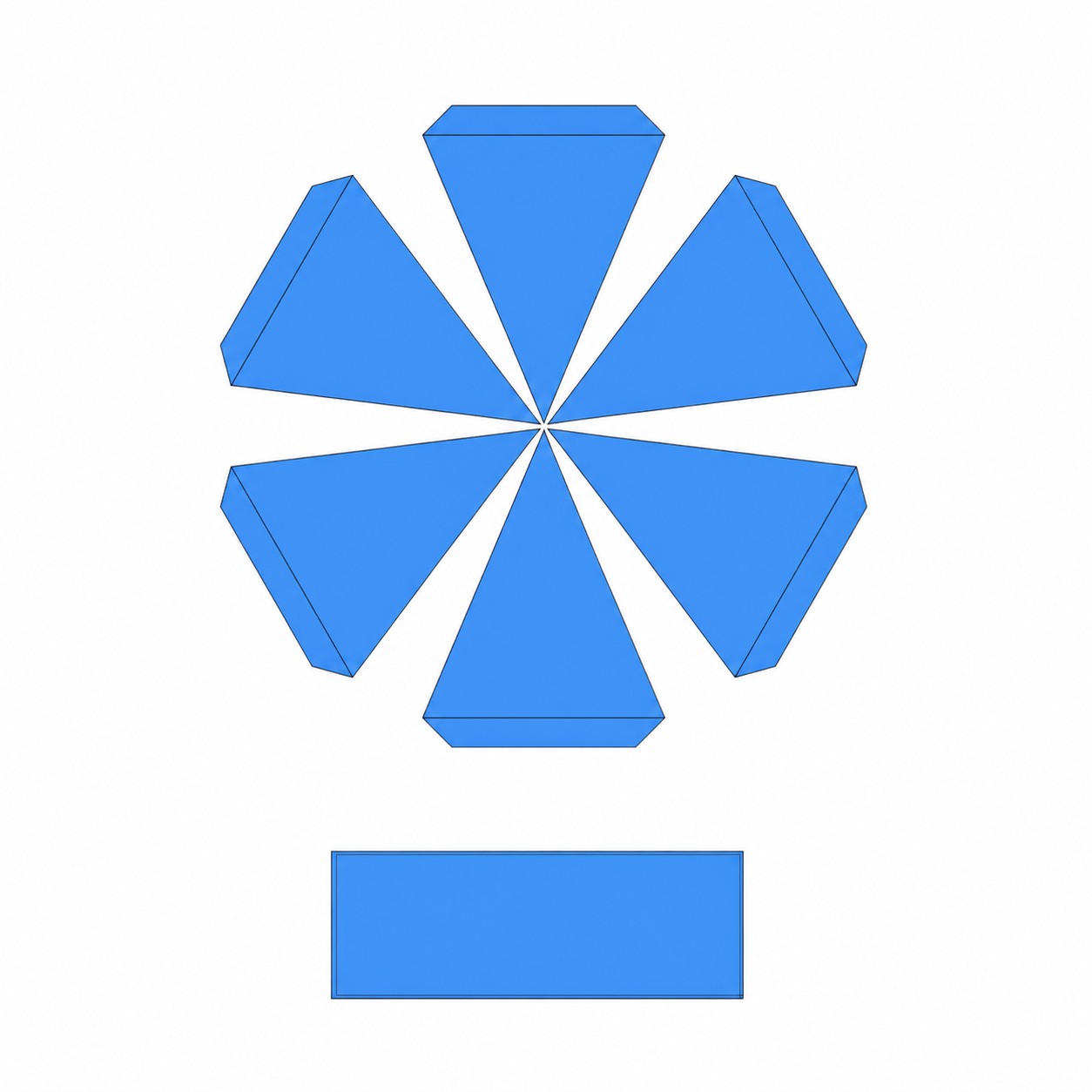 Portable Beech Pole Sun Umbrella — Blue