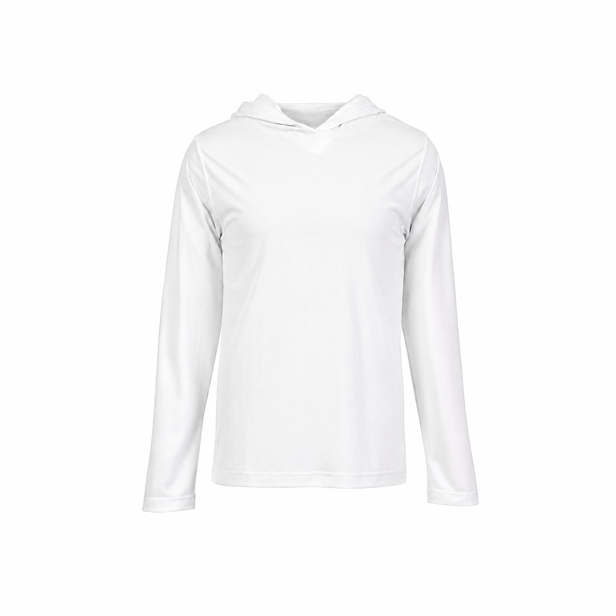 Polyester Long Sleeve Hooded Training Shirt — White