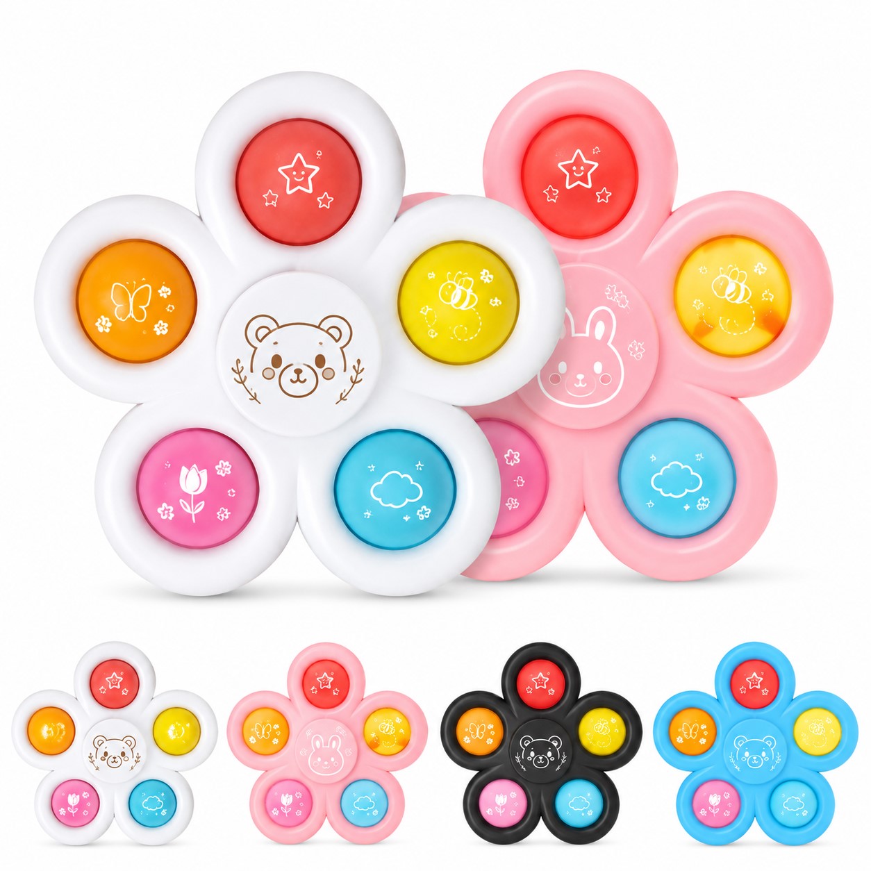 Five Bubble Flower Fidget Spinner