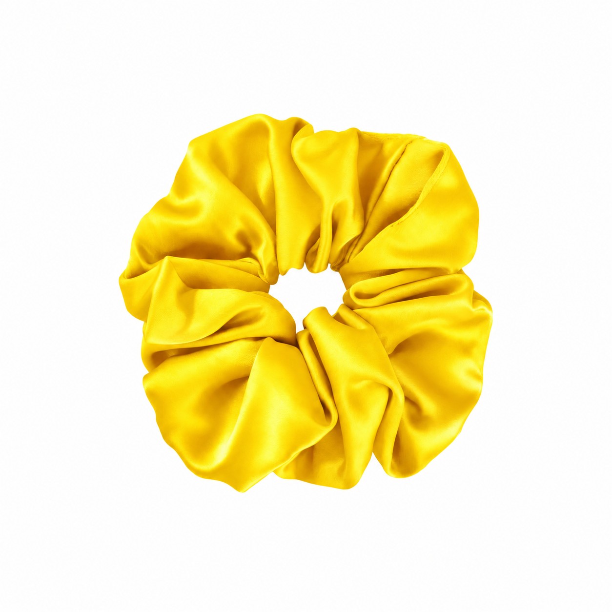 Satin Elastic Hair Scrunchie — Yellow
