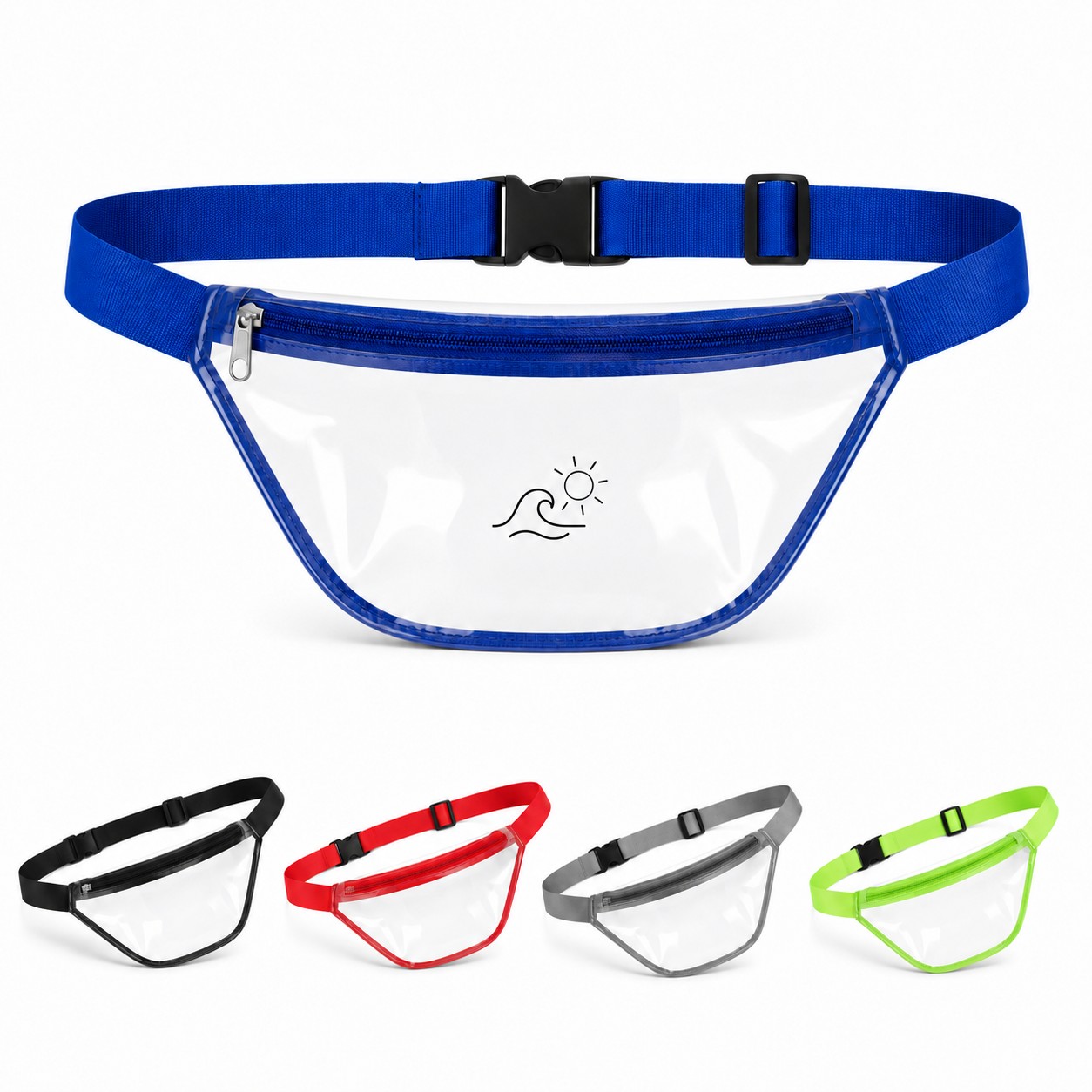 Clear PVC Zippered Stadium Waist Bag — view 1