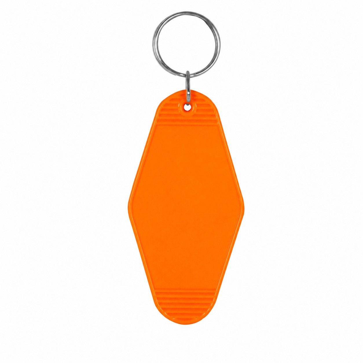 Plastic Motel Key Tag Ring — Orange