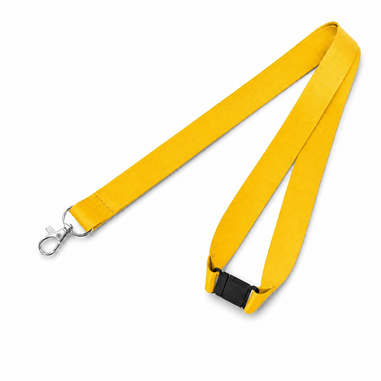 Polyester Breakaway Lobster Clip Lanyard — Yellow