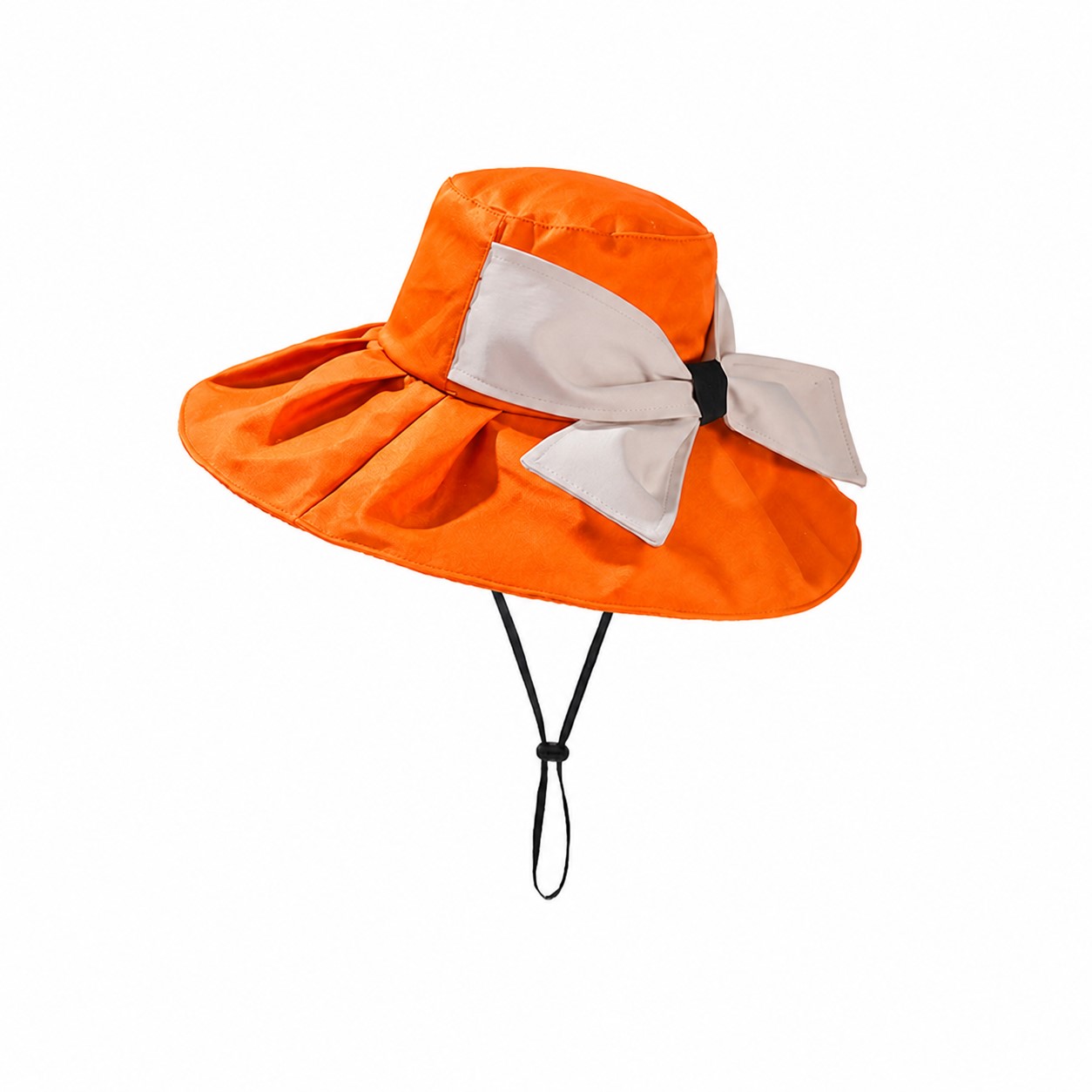 Bow Trim Bucket Sun Hat — Orange