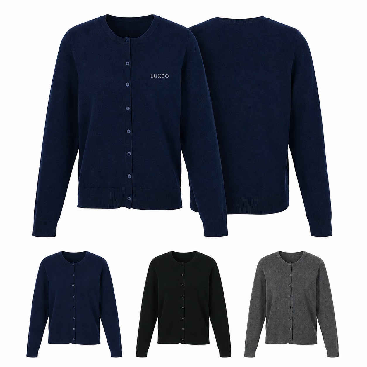 Ladies Tri Blend Button Cardigan
