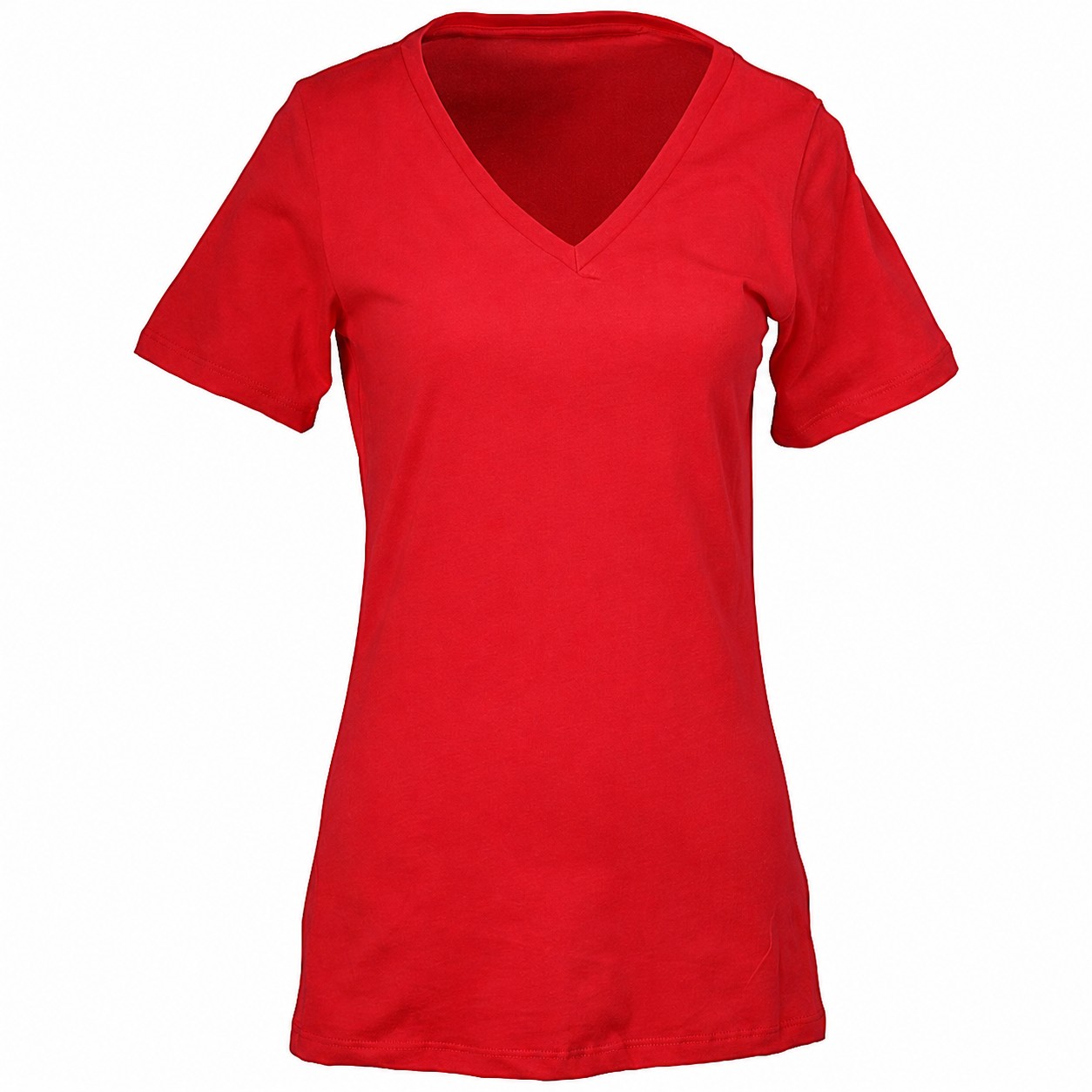 Ladies Ringspun Cotton V Neck Shirt — view 2