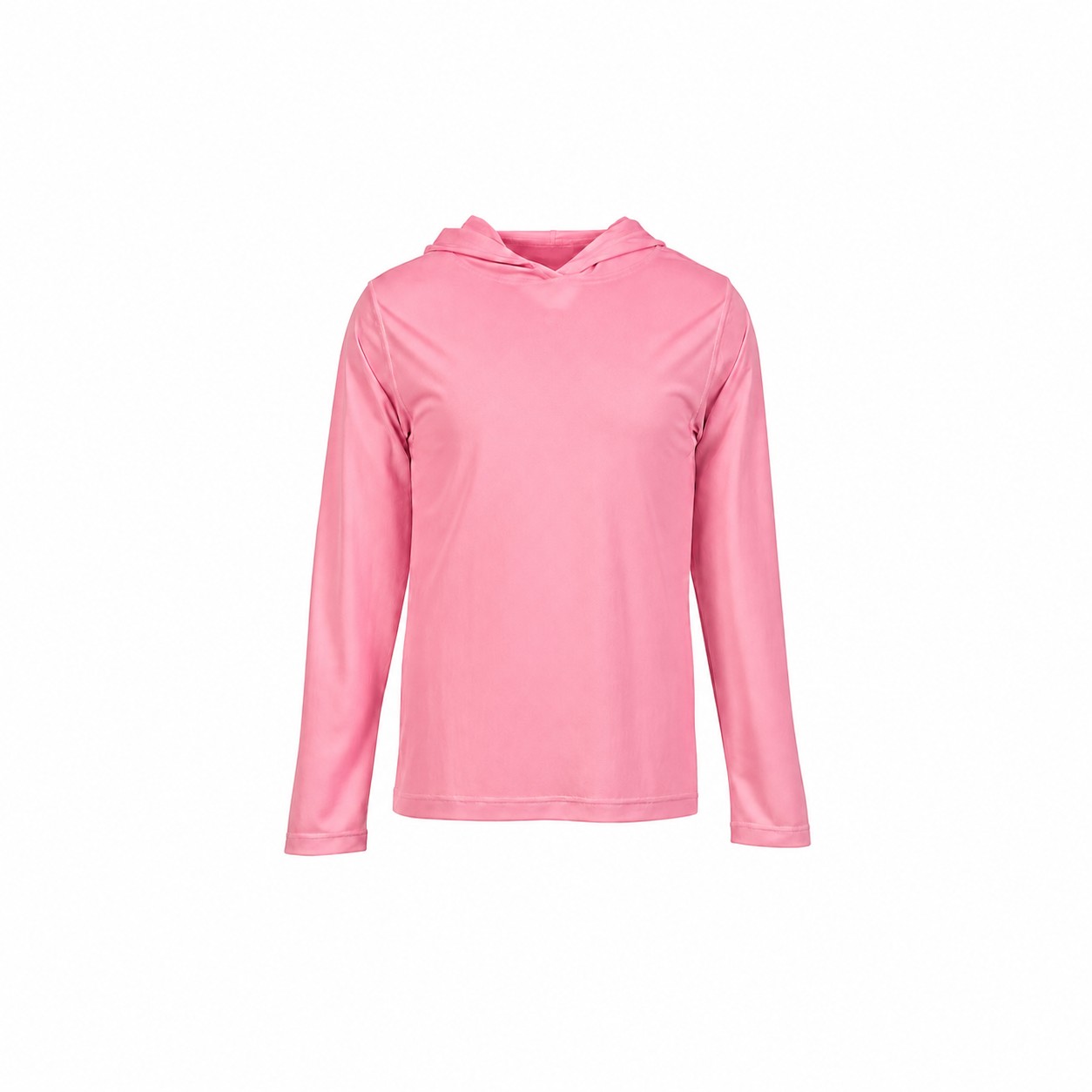 Polyester Long Sleeve Hooded Training Shirt — Pink