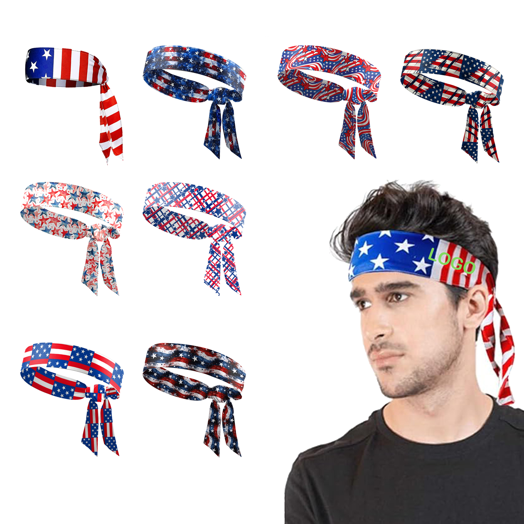 Polyester Patriotic Tie Bandana