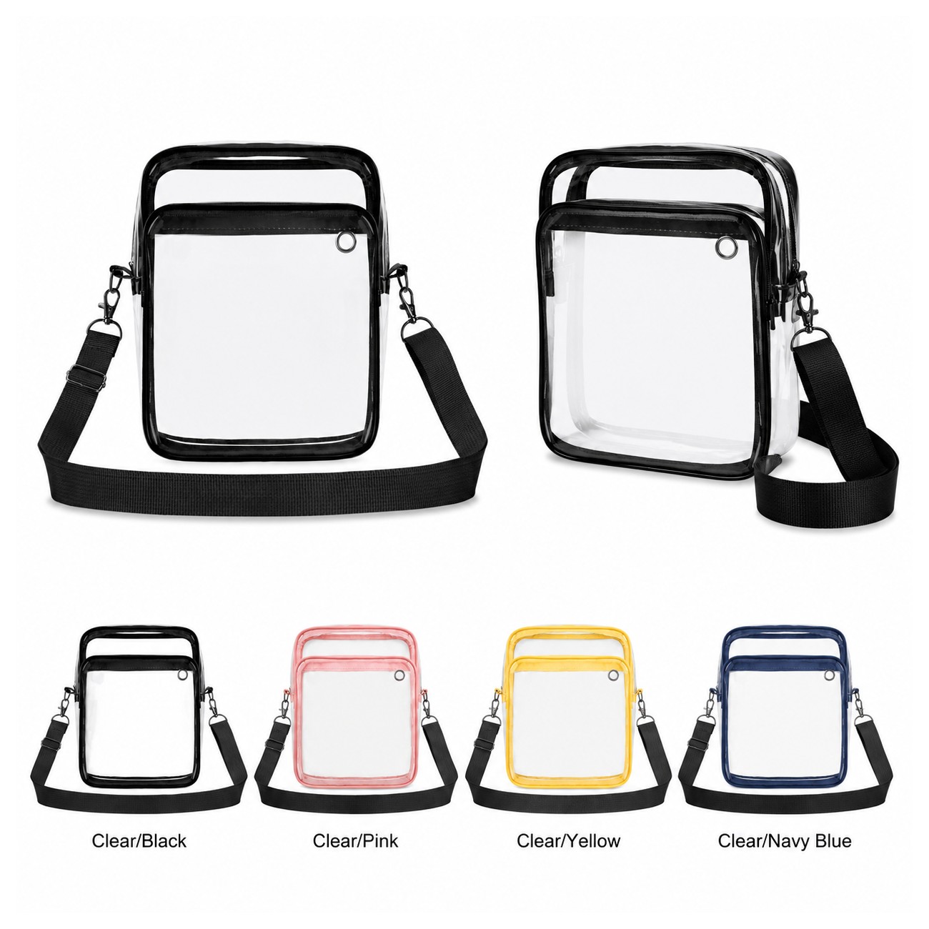 Zippered Storage PVC Crossbody Sling Bag