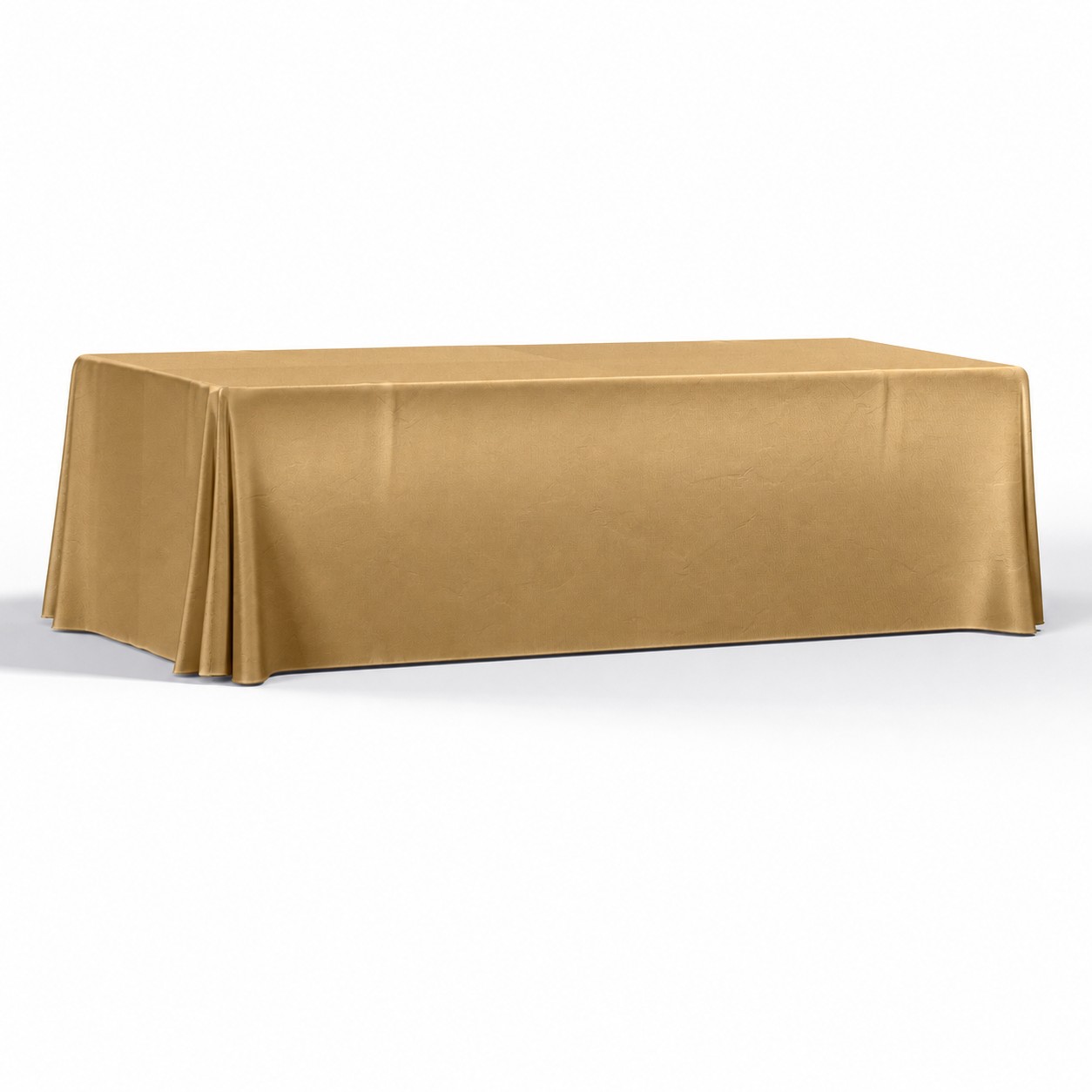 Four Side 8' Polyester Table Throw — Bronze Gold