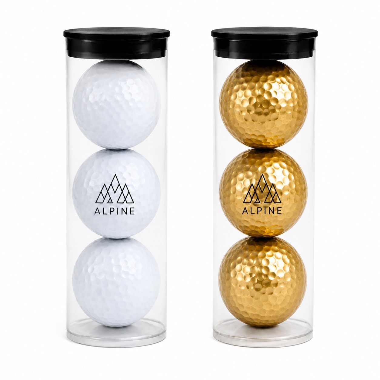 Clear Tube Three Golf Ball Set