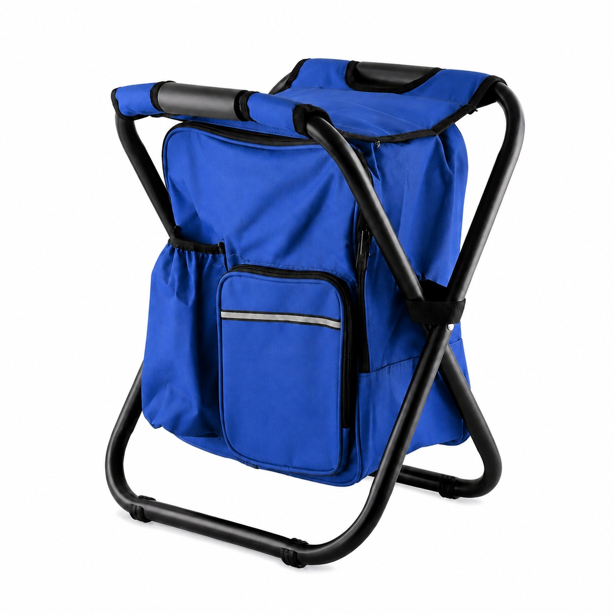 Insulated Backpack Folding Camp Chair — Blue
