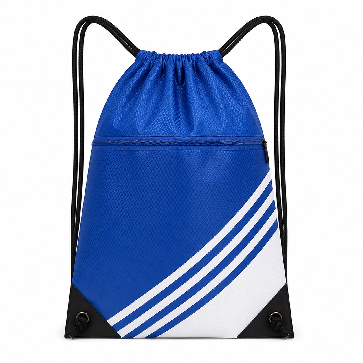 Waterproof Nylon Drawstring Backpack With Front Zipper — view 2