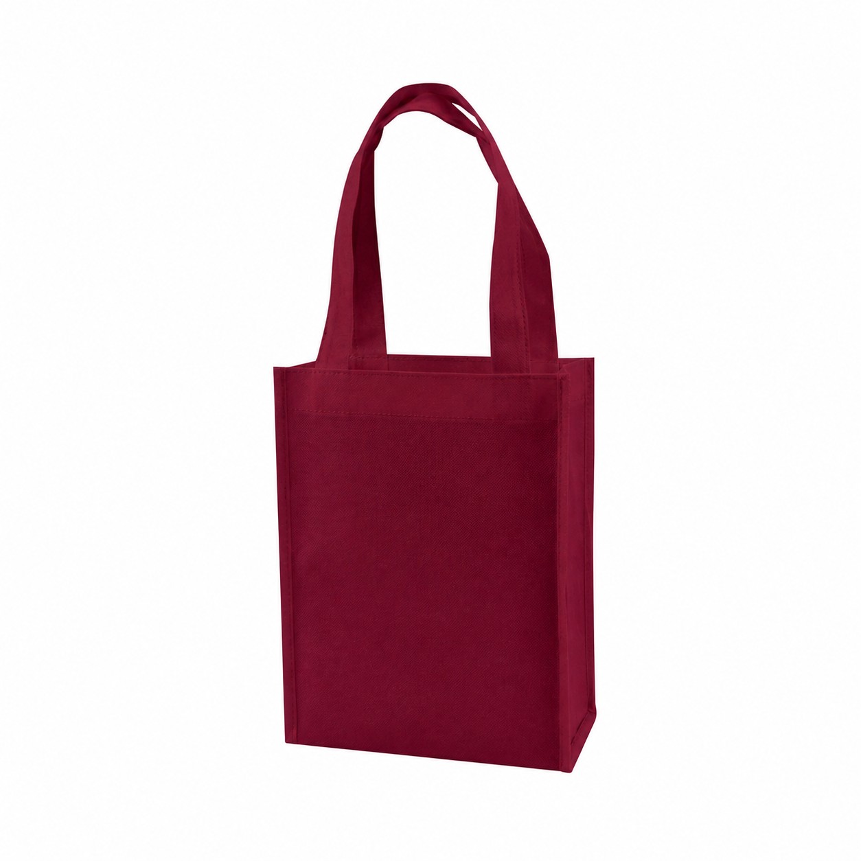 Mini 4" Gusset Tote Bag — Burgundy Red