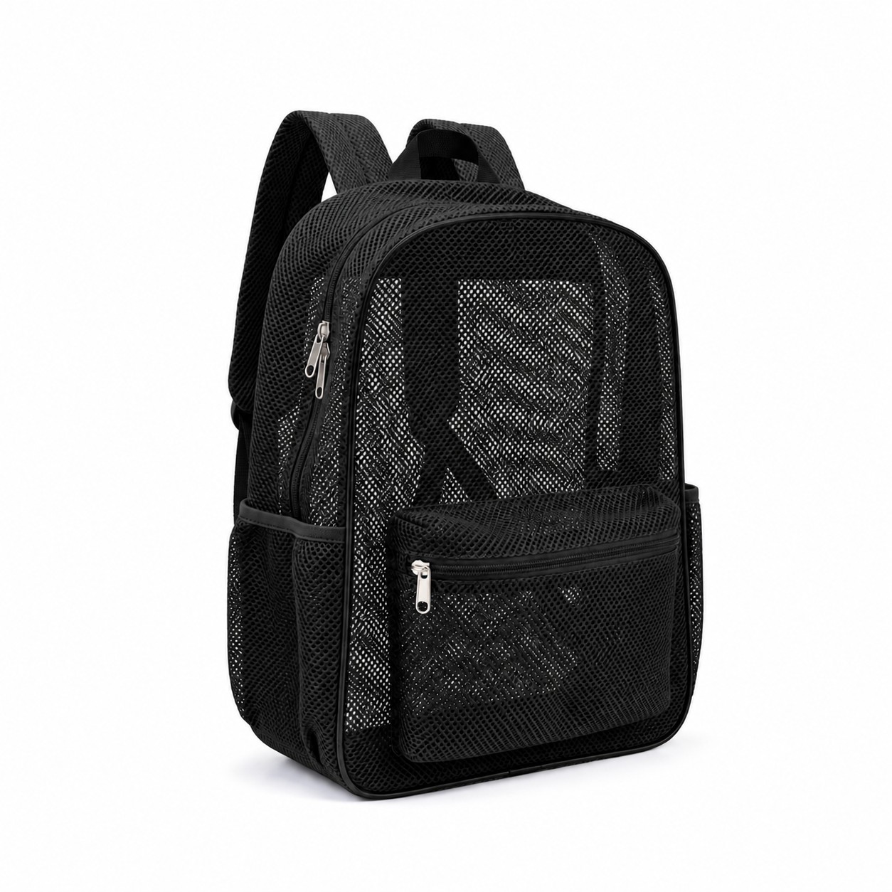 Mesh School Backpack With Adjustable Straps — Black