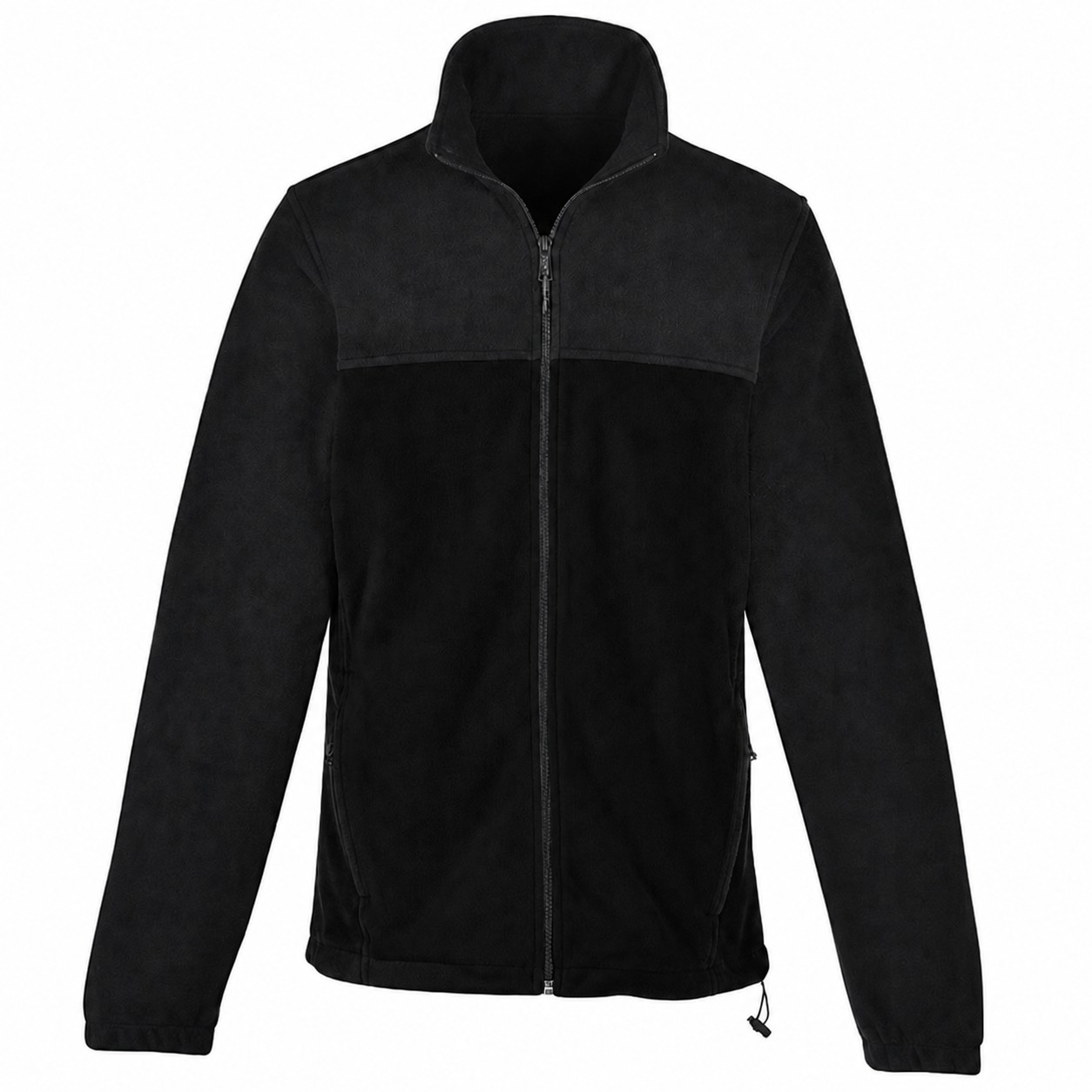 Polyester Full Zip Fleece Jacket — Black