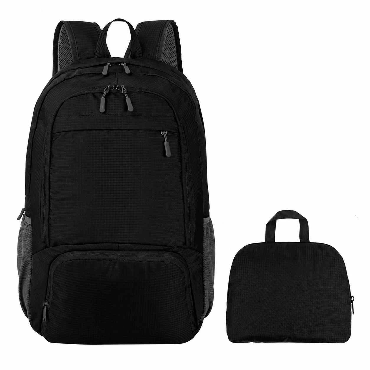 400D Ripstop Polyester Backpack — Black