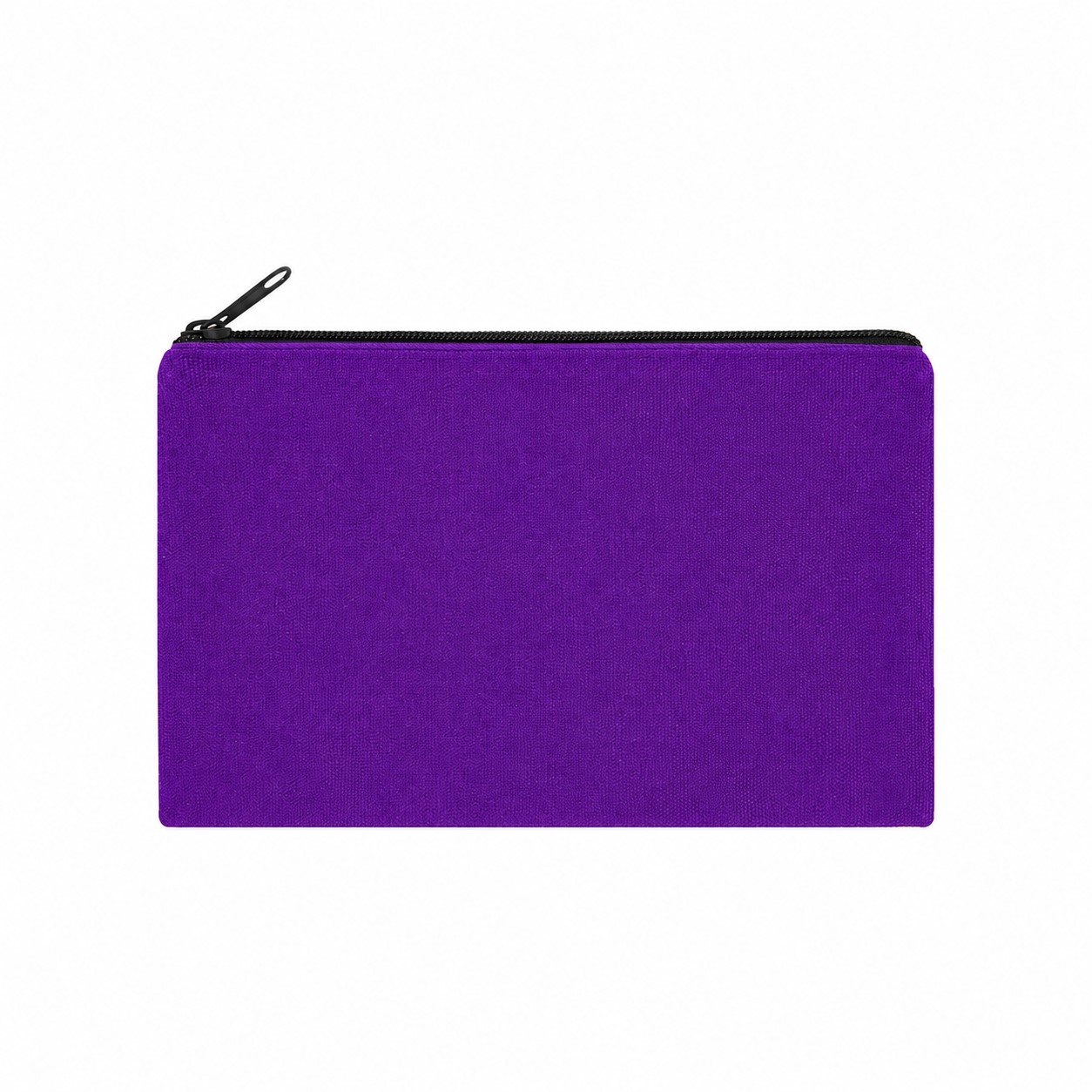 8.5-Inch Zippered Canvas Makeup Bag — Purple