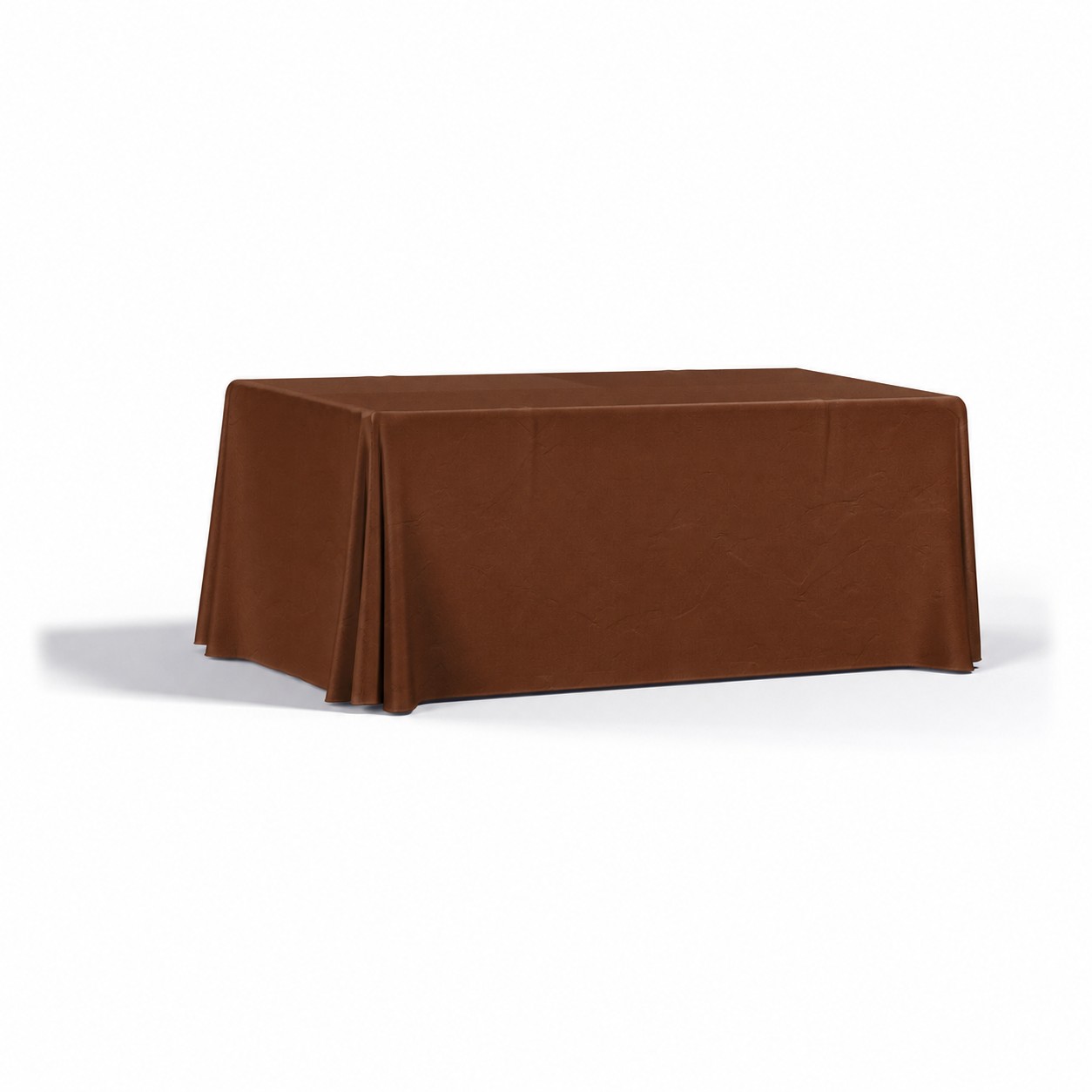 Draped 6' Polyester Table Cover — Brown