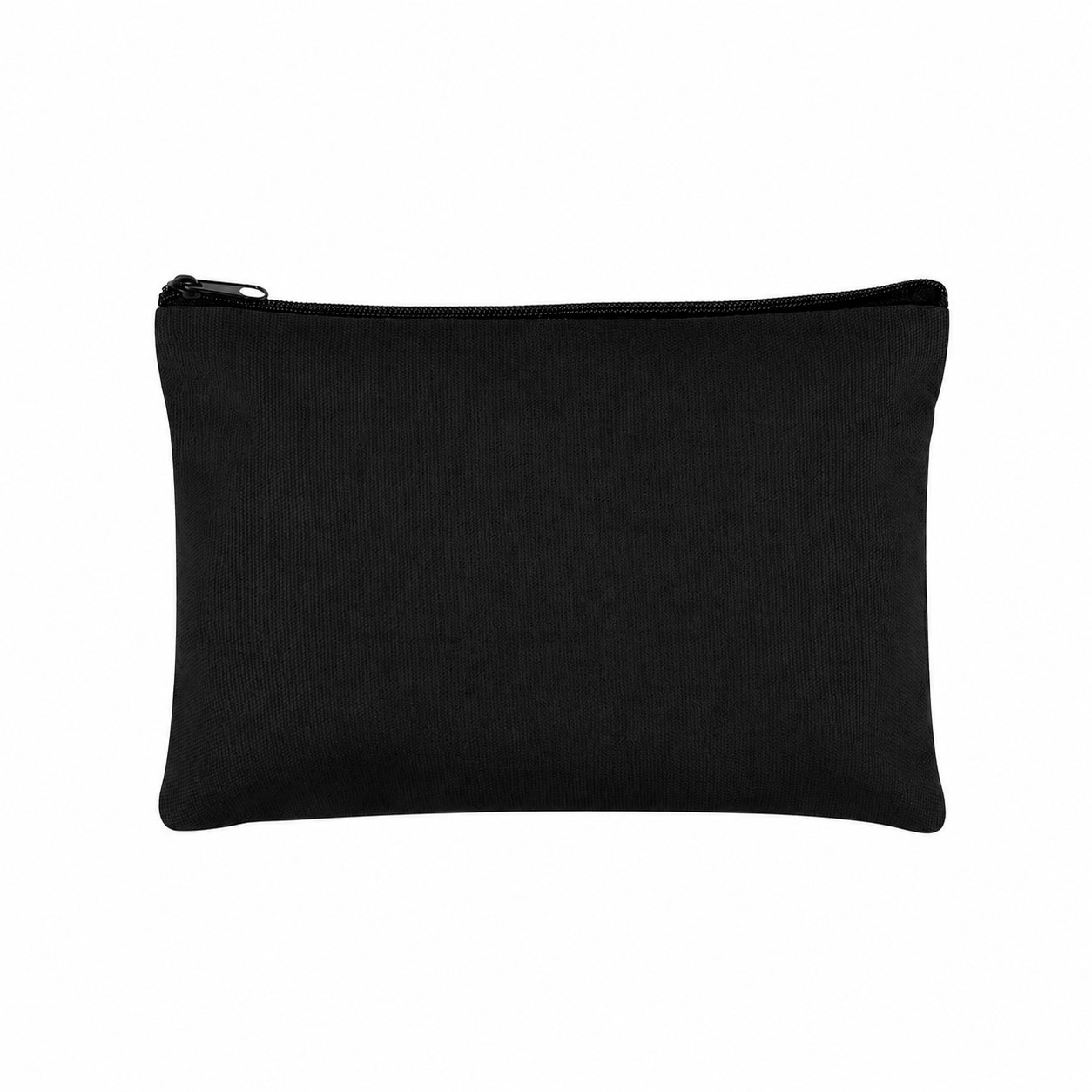 Canvas Zippered Storage Travel Pouch — Black