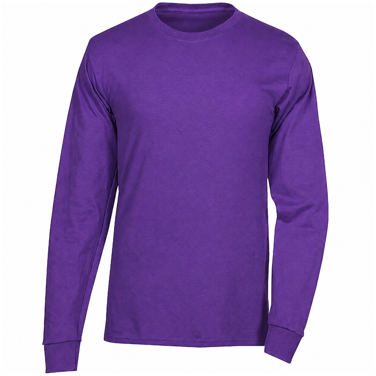 Cotton Long Sleeve Crewneck T-Shirt — Purple