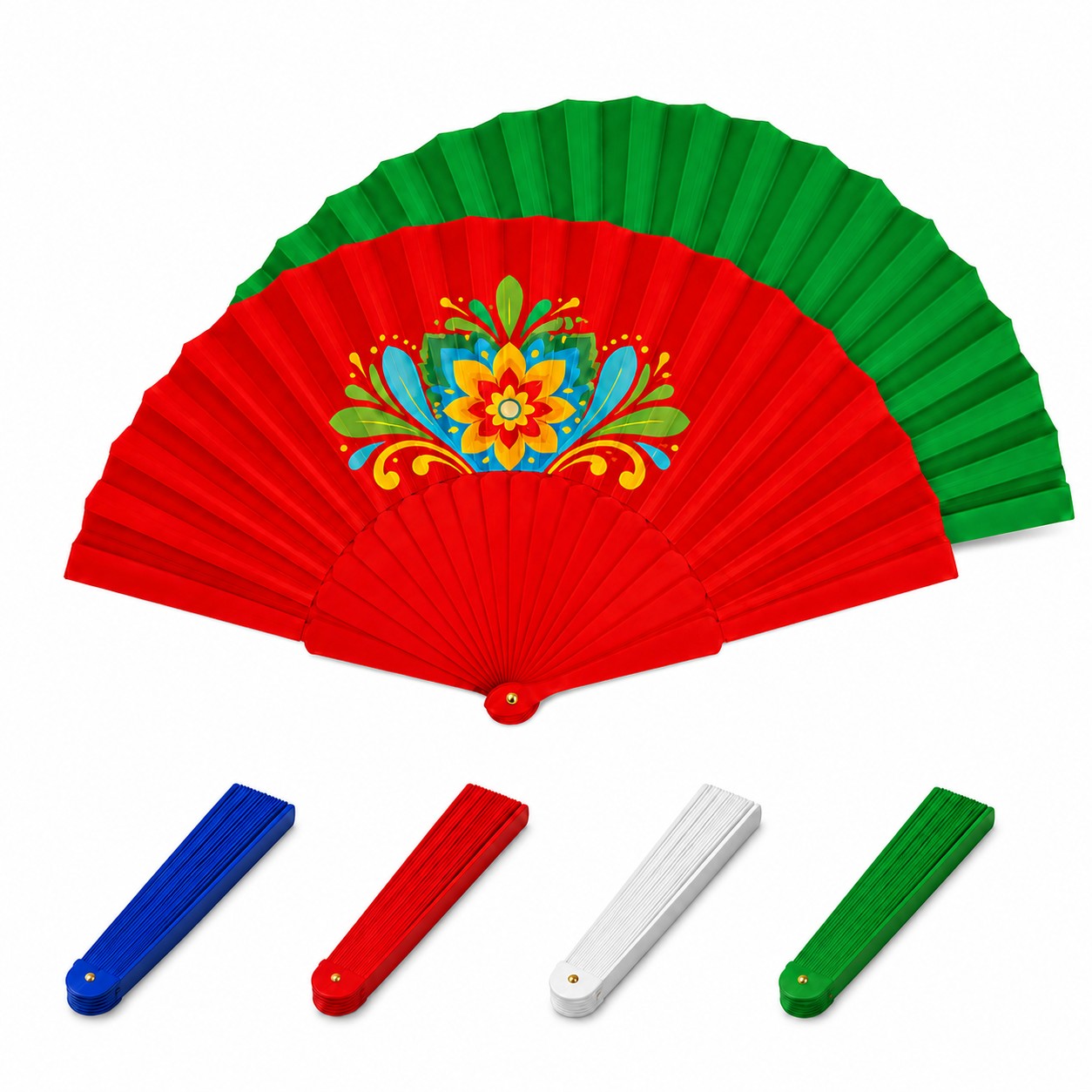 Nine Inch Foldable Plastic Hand Fan