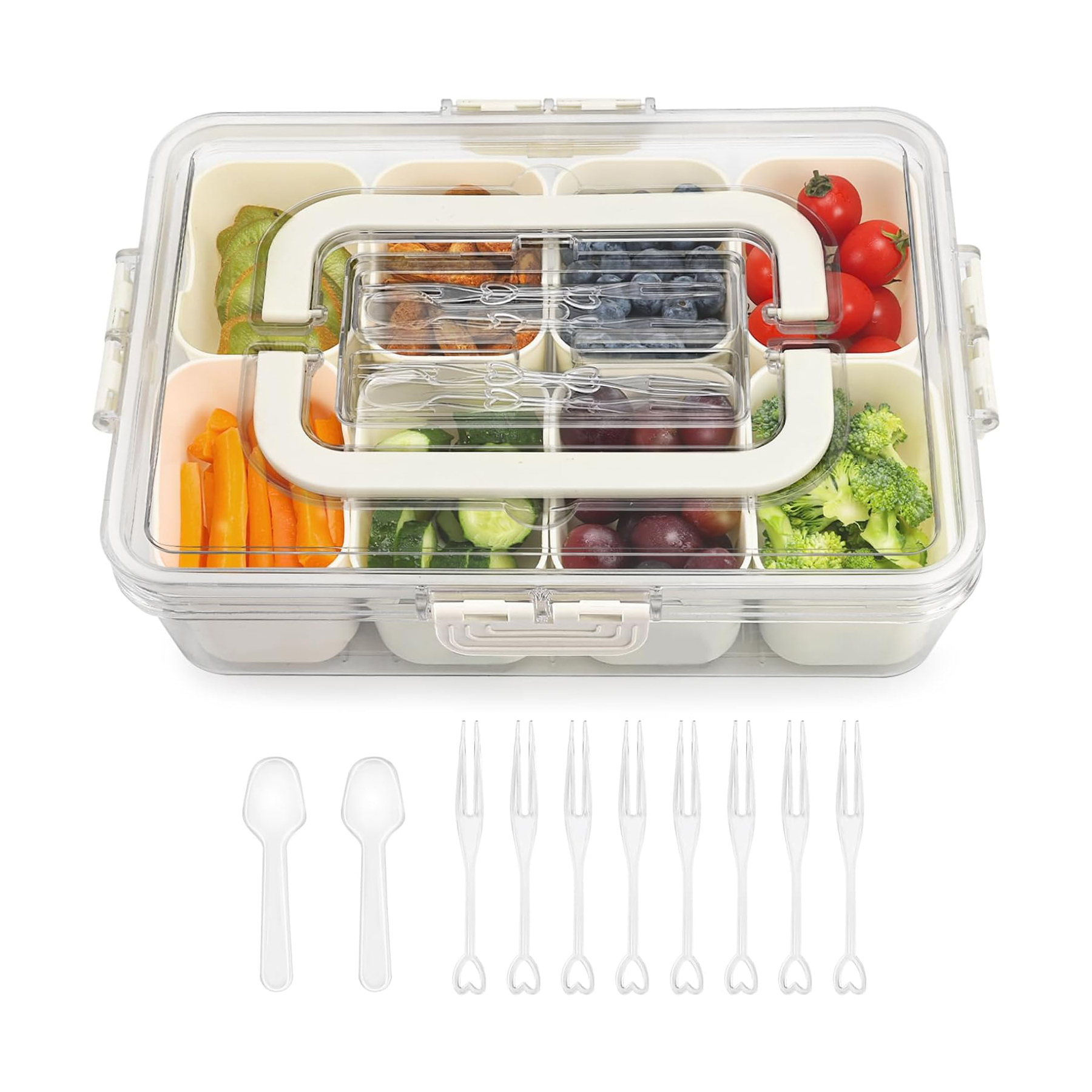 Handled Plastic Snack Serving Box — view 2