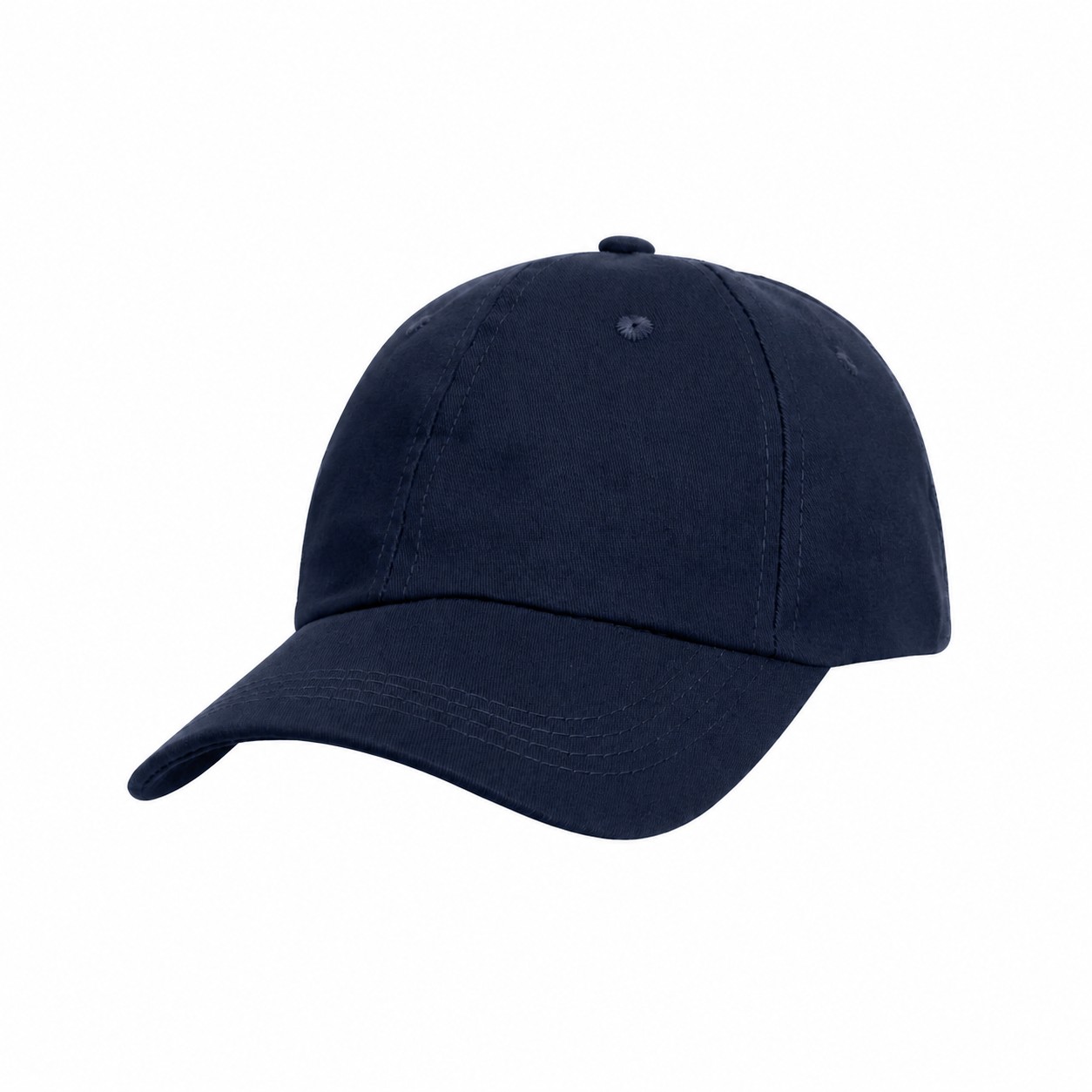 Low-Profile Fit Cotton Twill Front Cap — Navy Blue