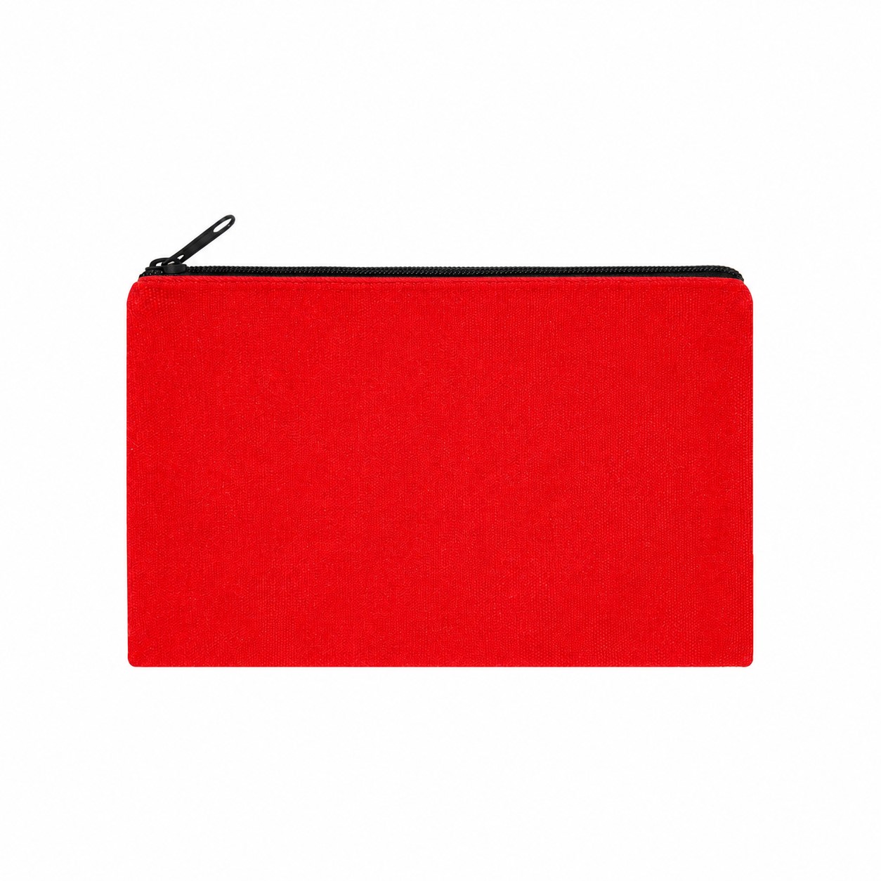 8.5-Inch Zippered Canvas Makeup Bag — Red